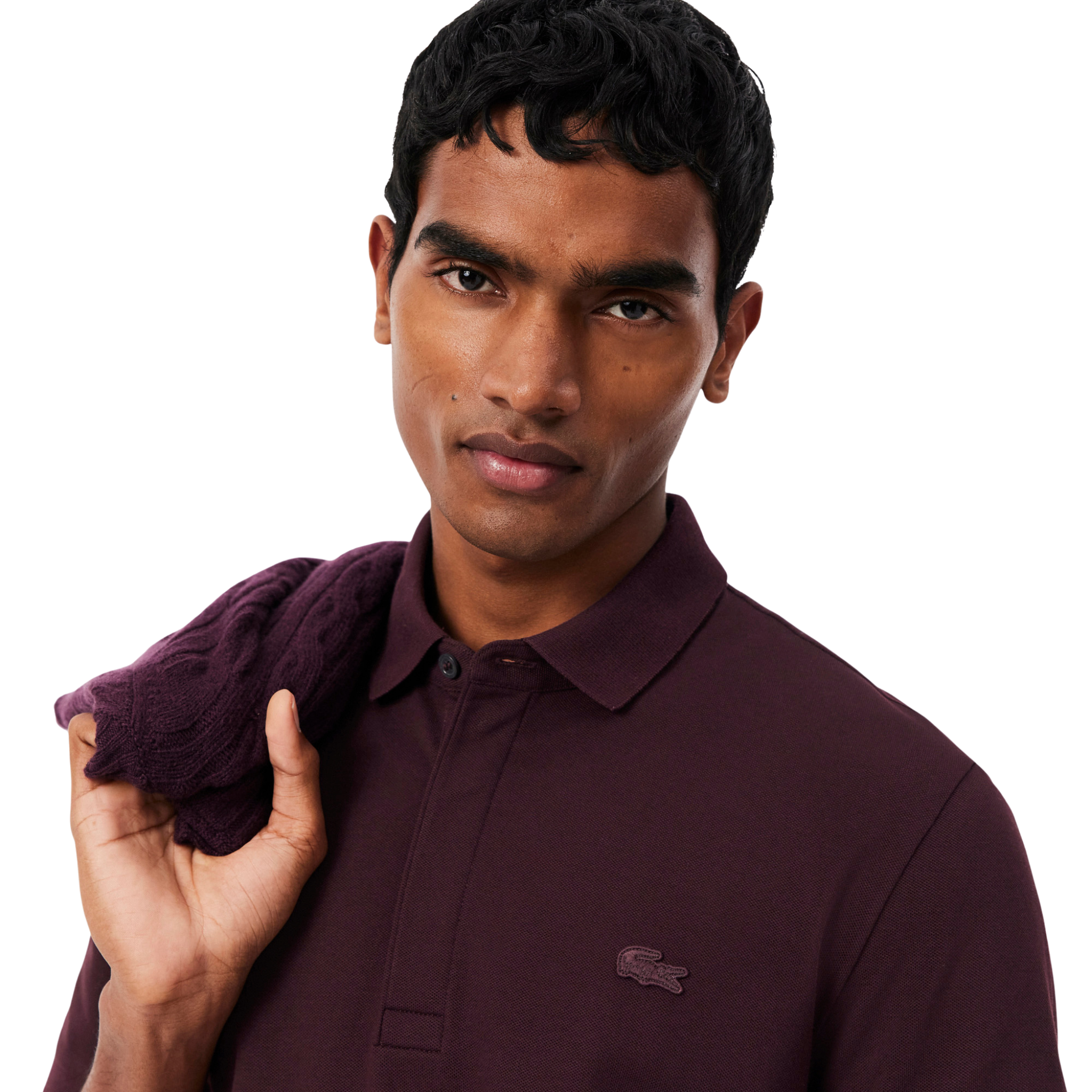 Mens Lacoste Oxblood Paris Smart Regular Fit S/s Polo
