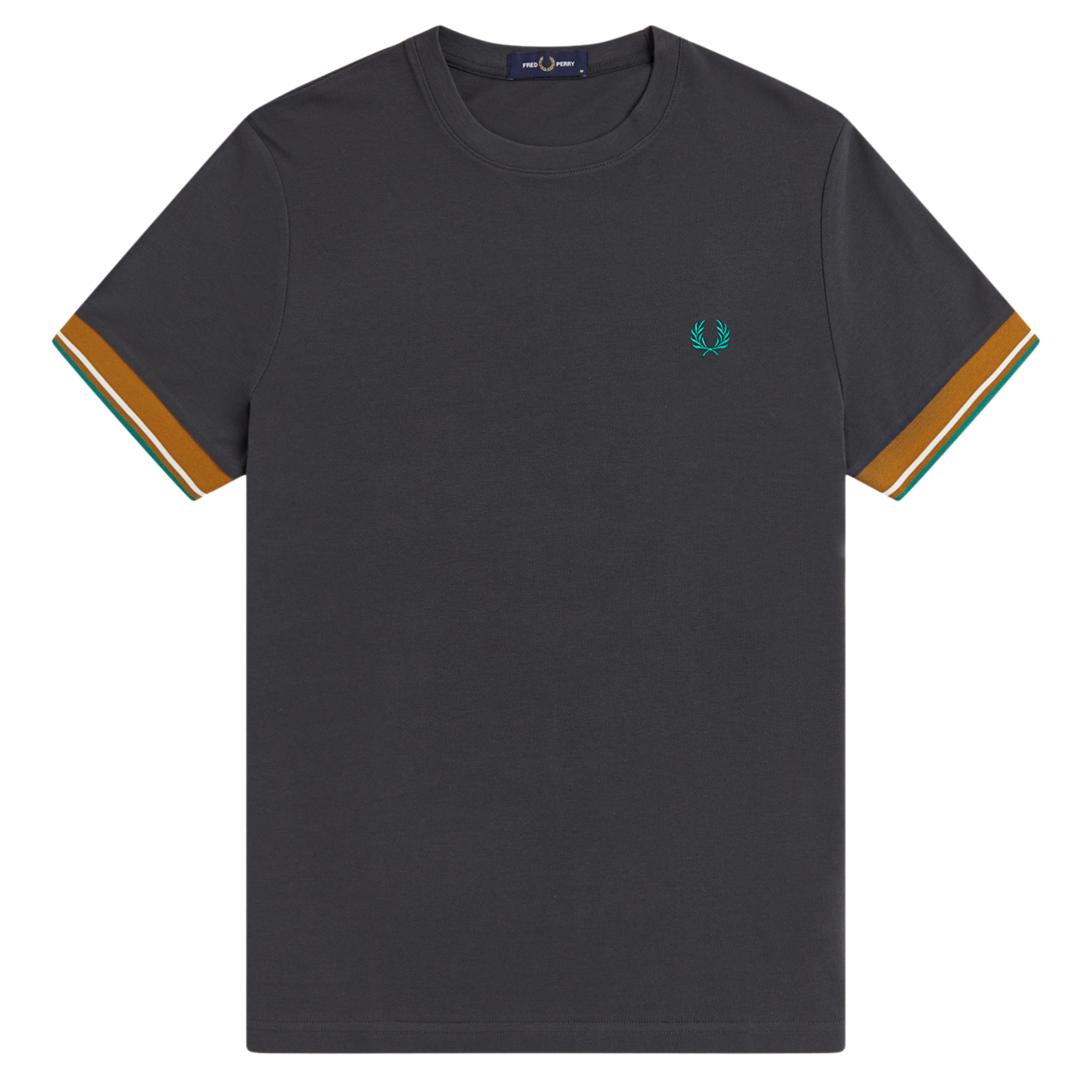 Mens Fred Perry Anchor Grey Twin Tipped Cuff S/s T Shirt