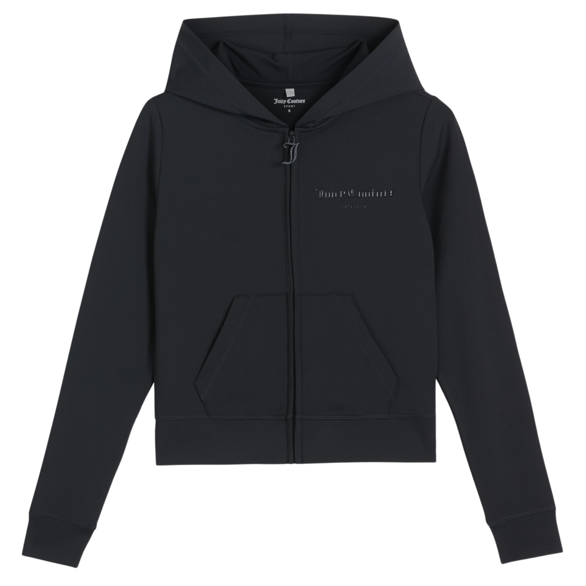 Womens Juicy Couture Black Ennis Activewear Peached Zip Up Hoodie