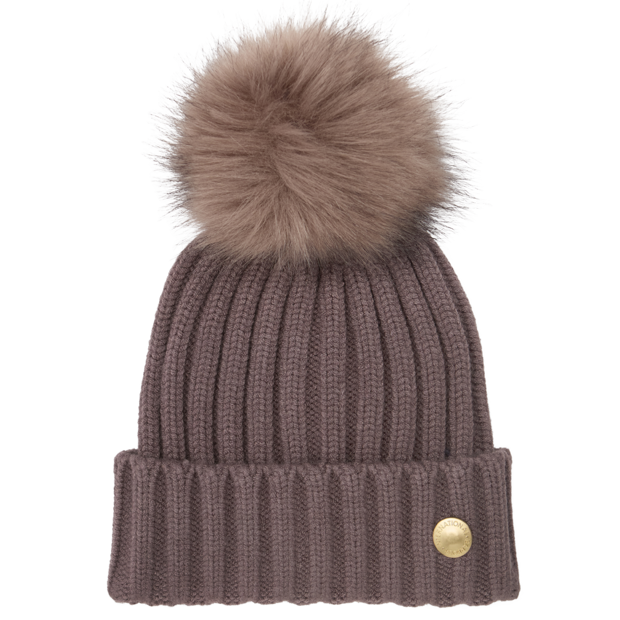 Womens Barbour International Truffle Conway Beanie Hat