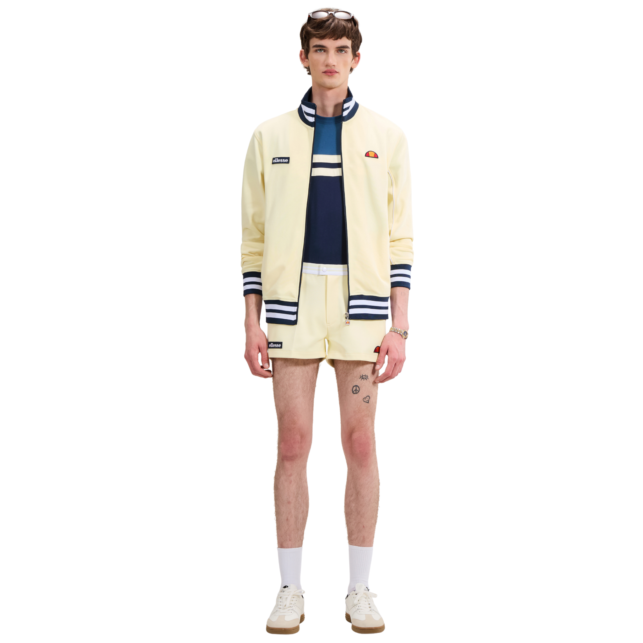 Mens Ellesse Light Yellow/Navy Milan Track Jacket