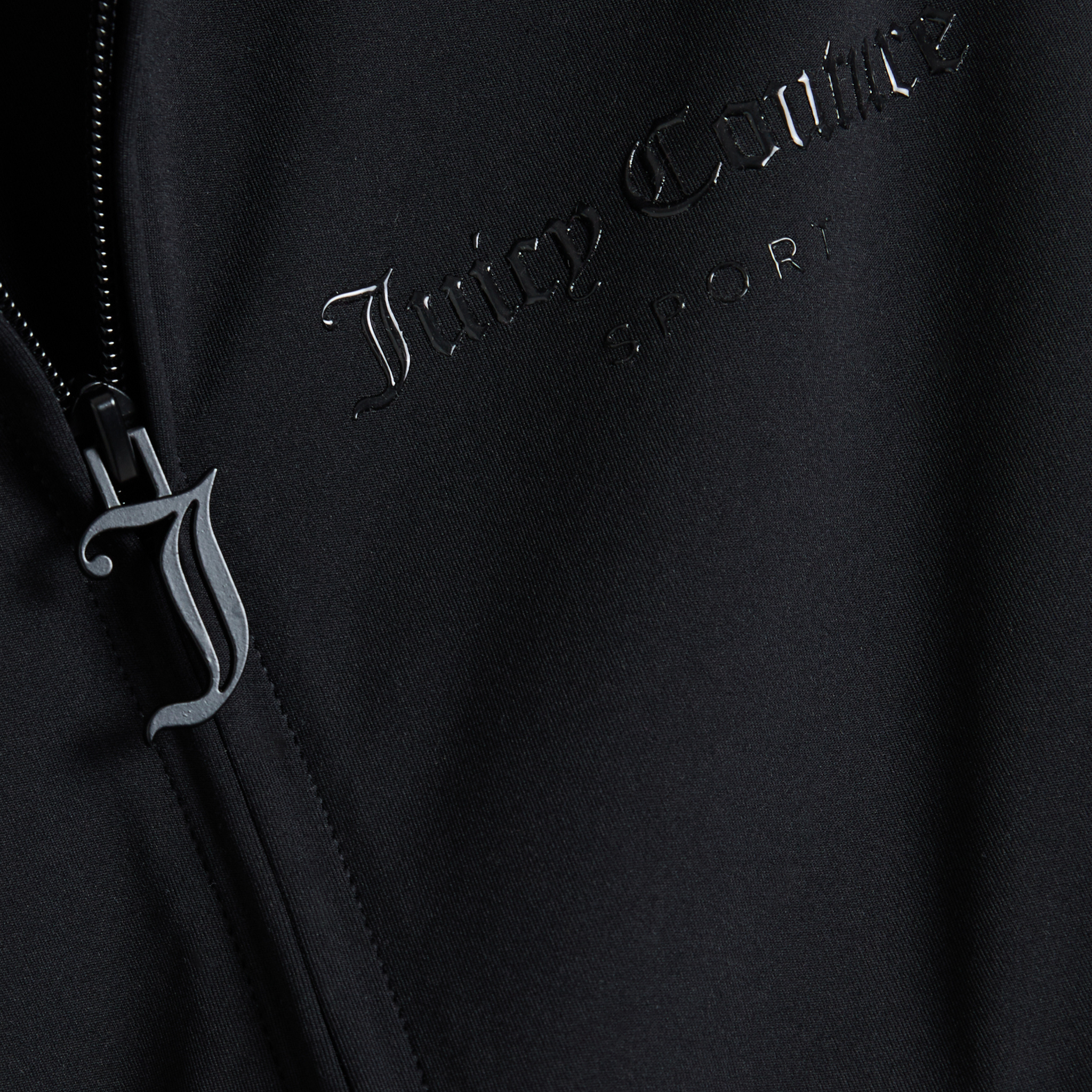 Womens Juicy Couture Black Ennis Activewear Peached Zip Up Hoodie