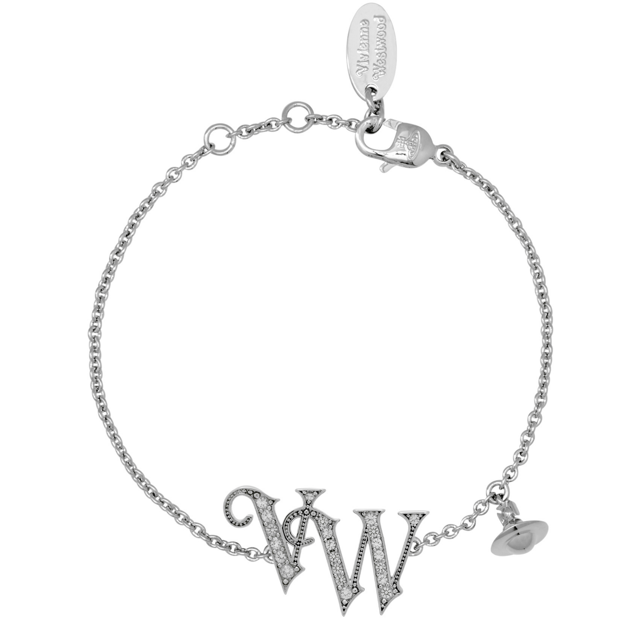 Vivienne Westwood Platinum/White CZ VW Bracelet