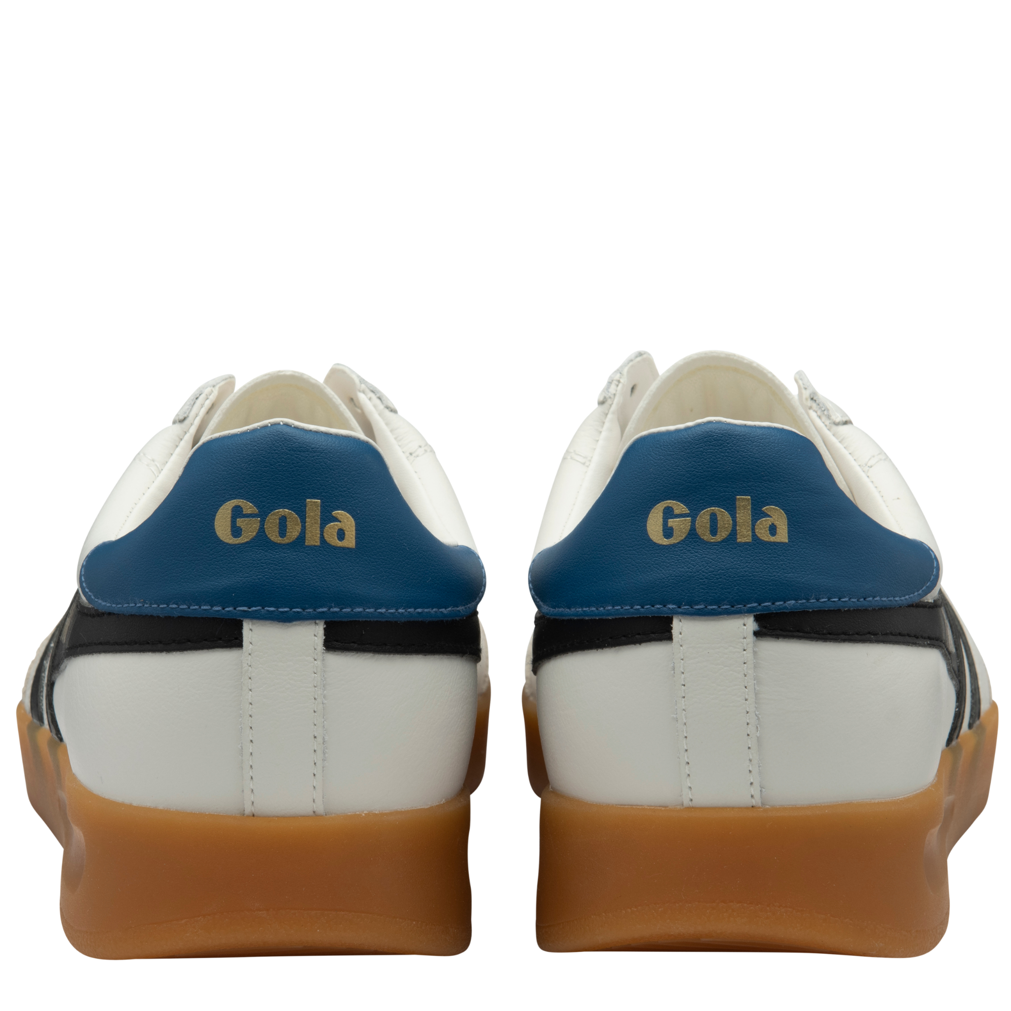 Mens Gola White/Black/Marine Blue/Gum Stadia Leather Trainers