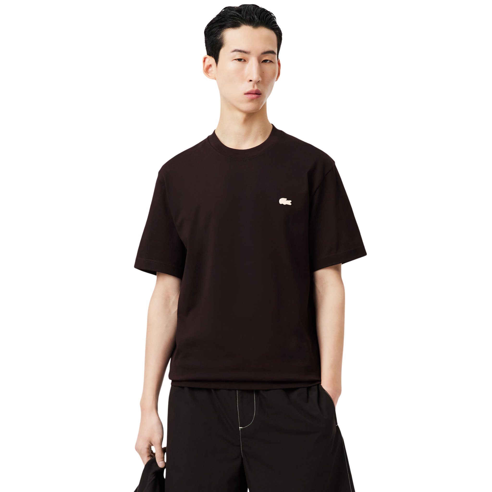 Mens Lacoste Brown Back Print S/s T Shirt
