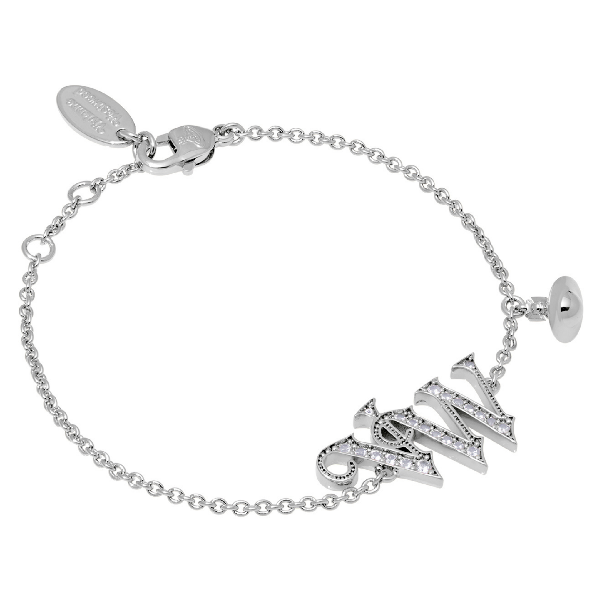 Vivienne Westwood Platinum/White CZ VW Bracelet