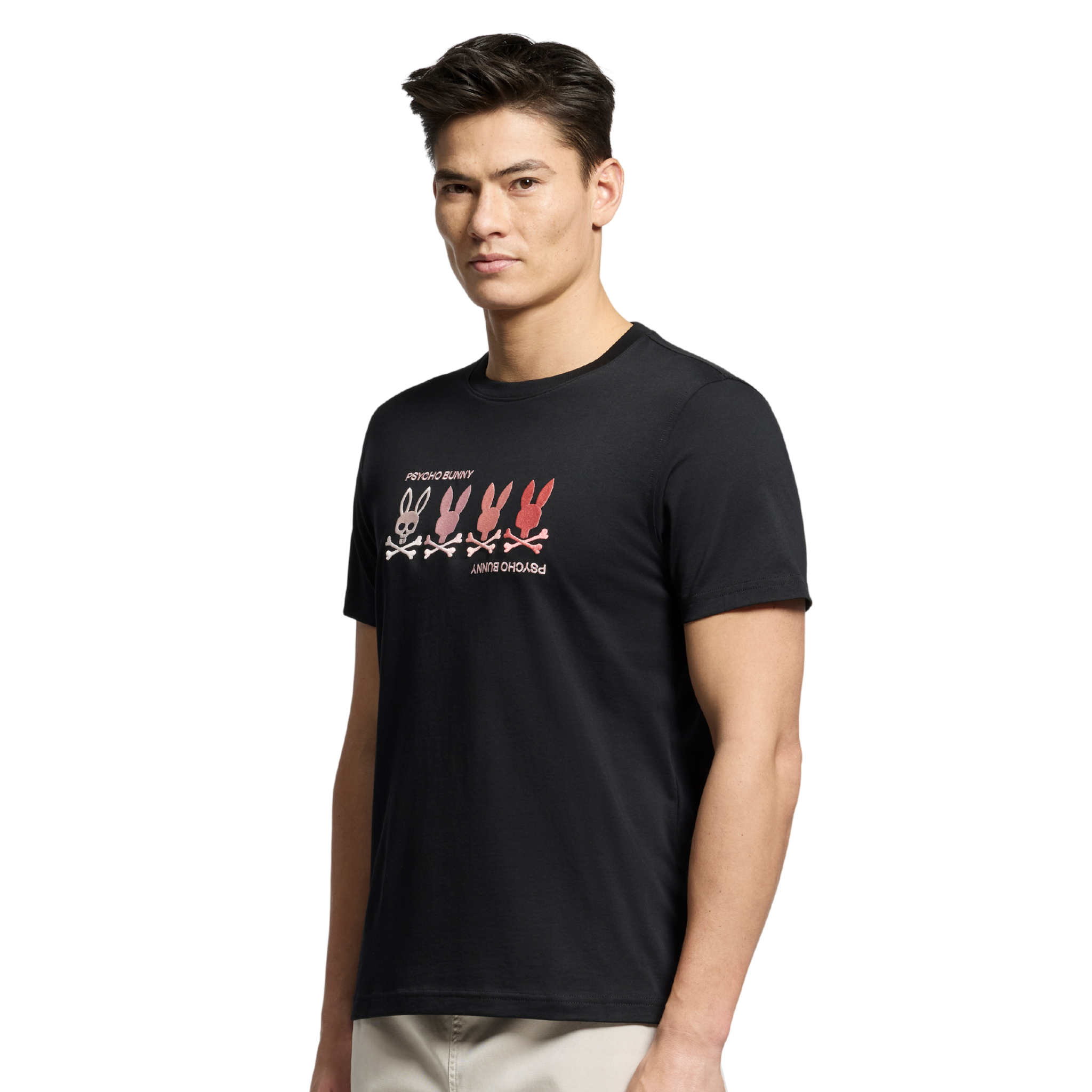 Mens Psycho Bunny Black Oceania Embroidered Graphic S/s T Shirt
