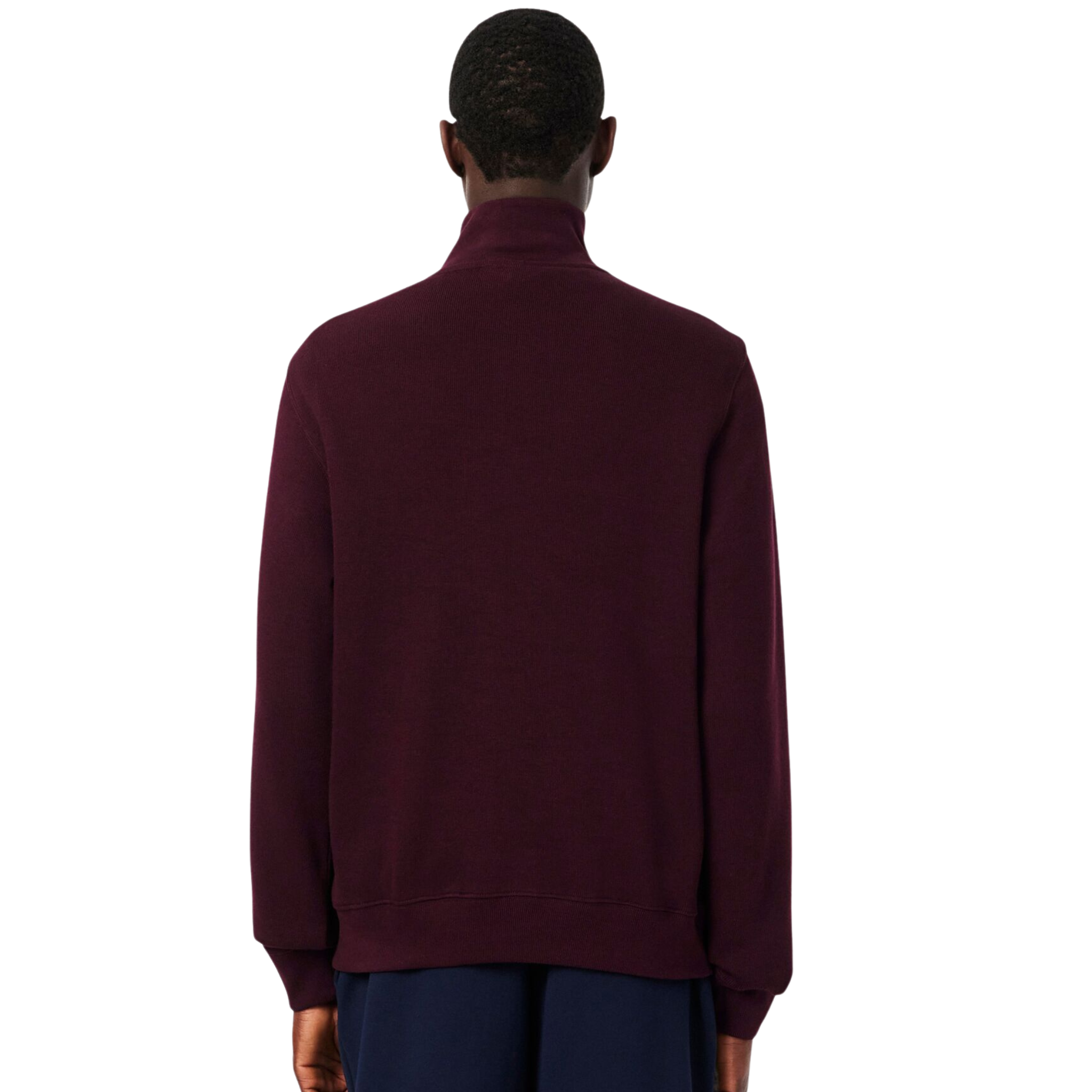 Mens Lacoste Oxblood Branded Half Zip Sweatshirt