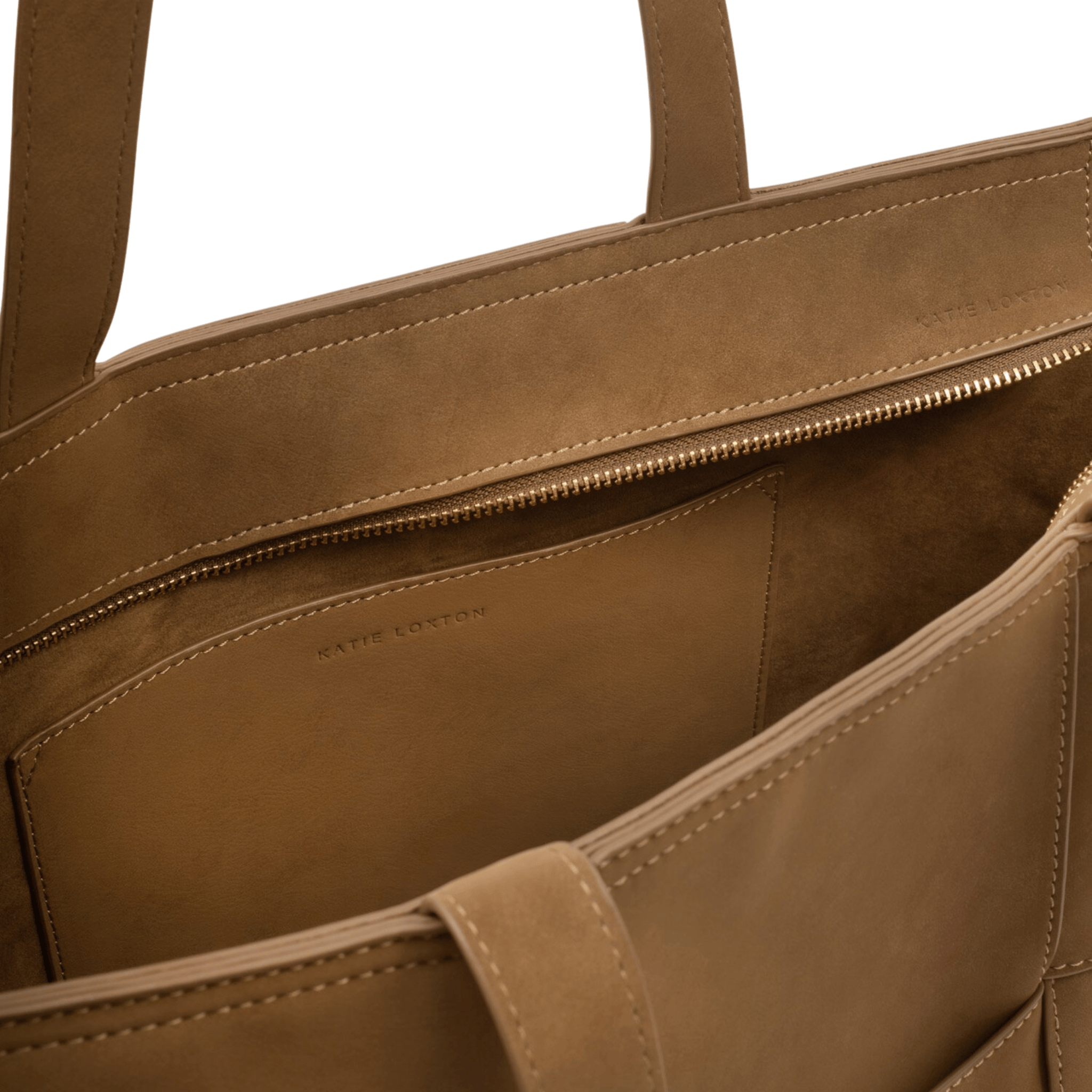 Womens Katie Loxton Caramel Taya Hand Woven Suedette Tote Bag