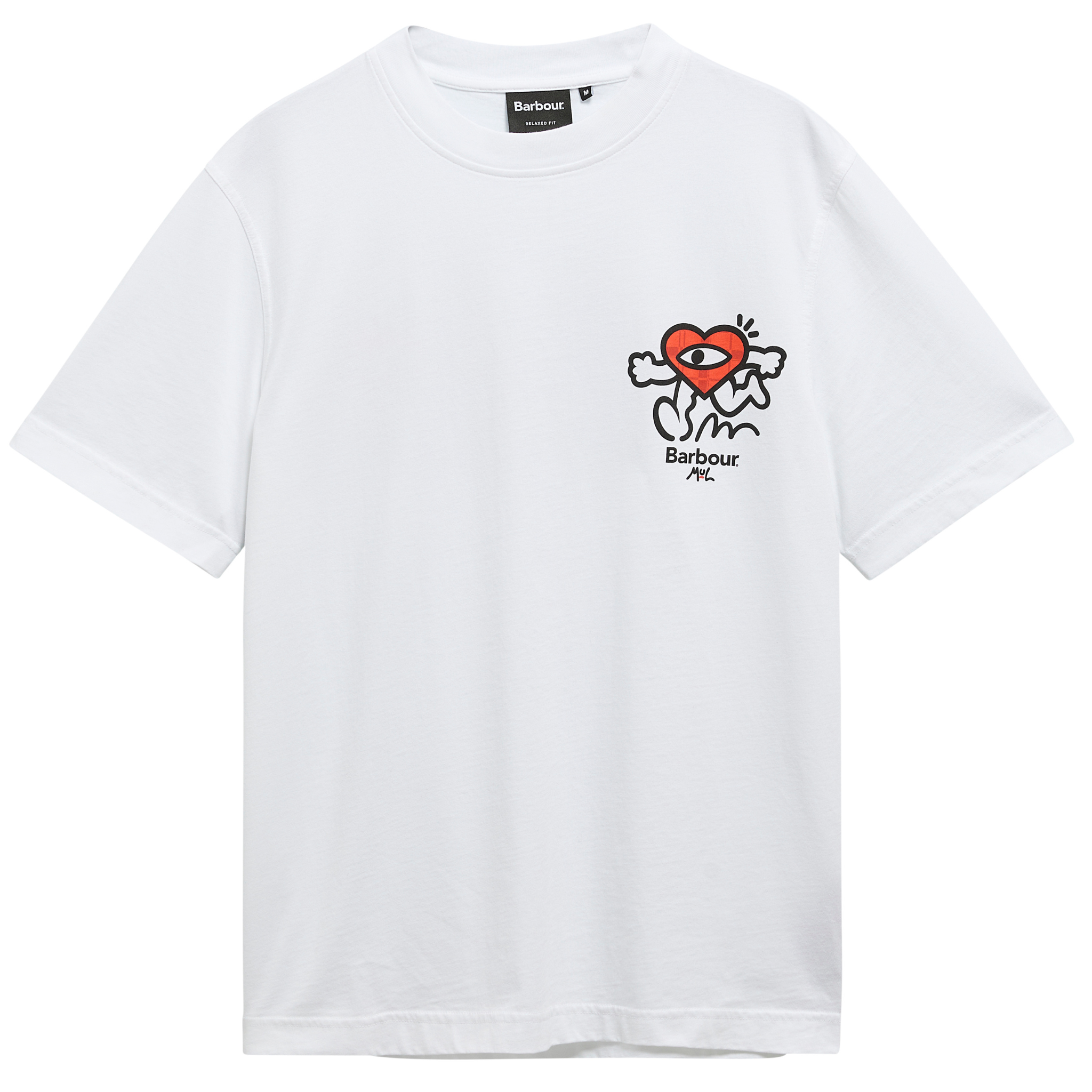Mens Barbour x Mul White Camping S/s T Shirt