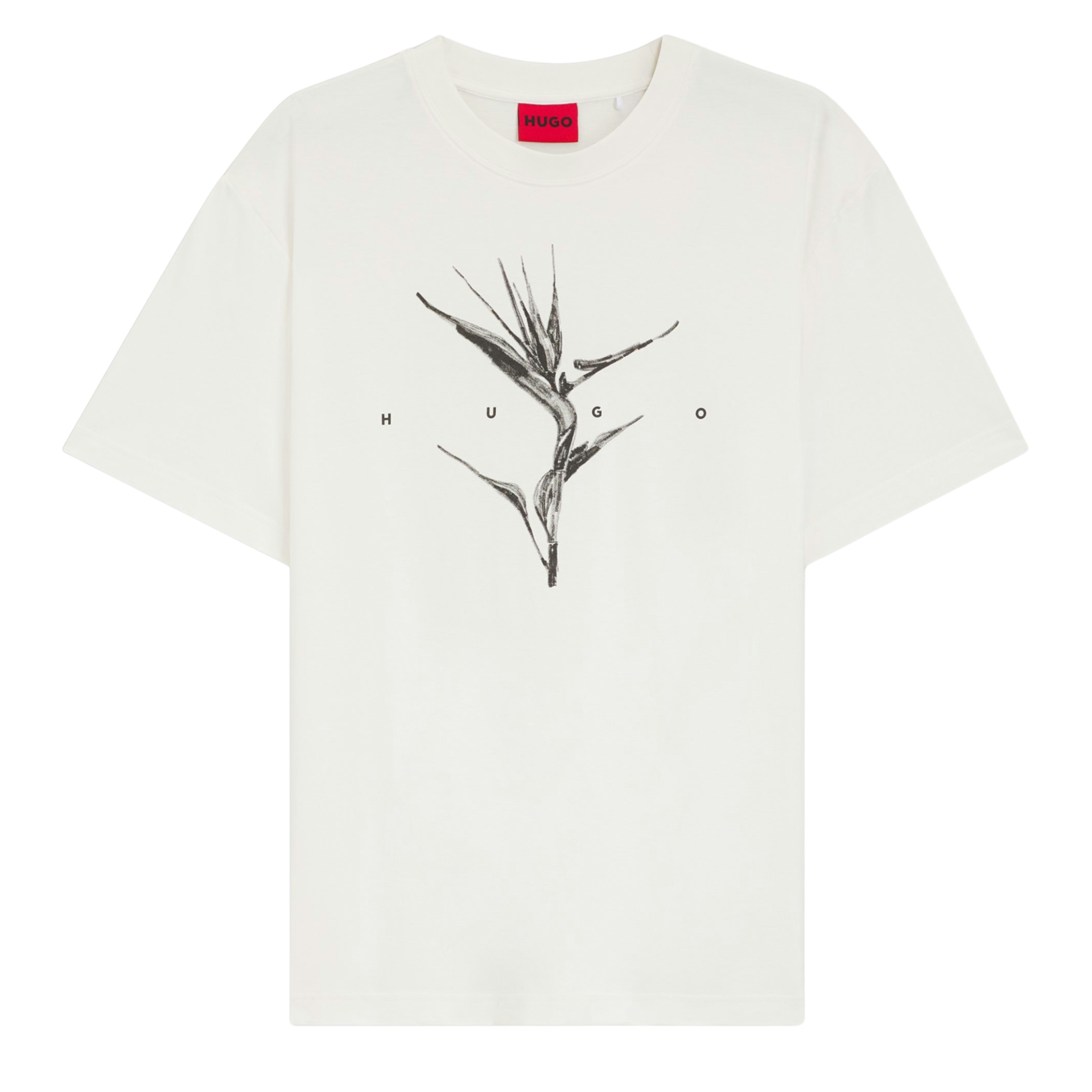 Mens HUGO Natural Darise S/s T Shirt
