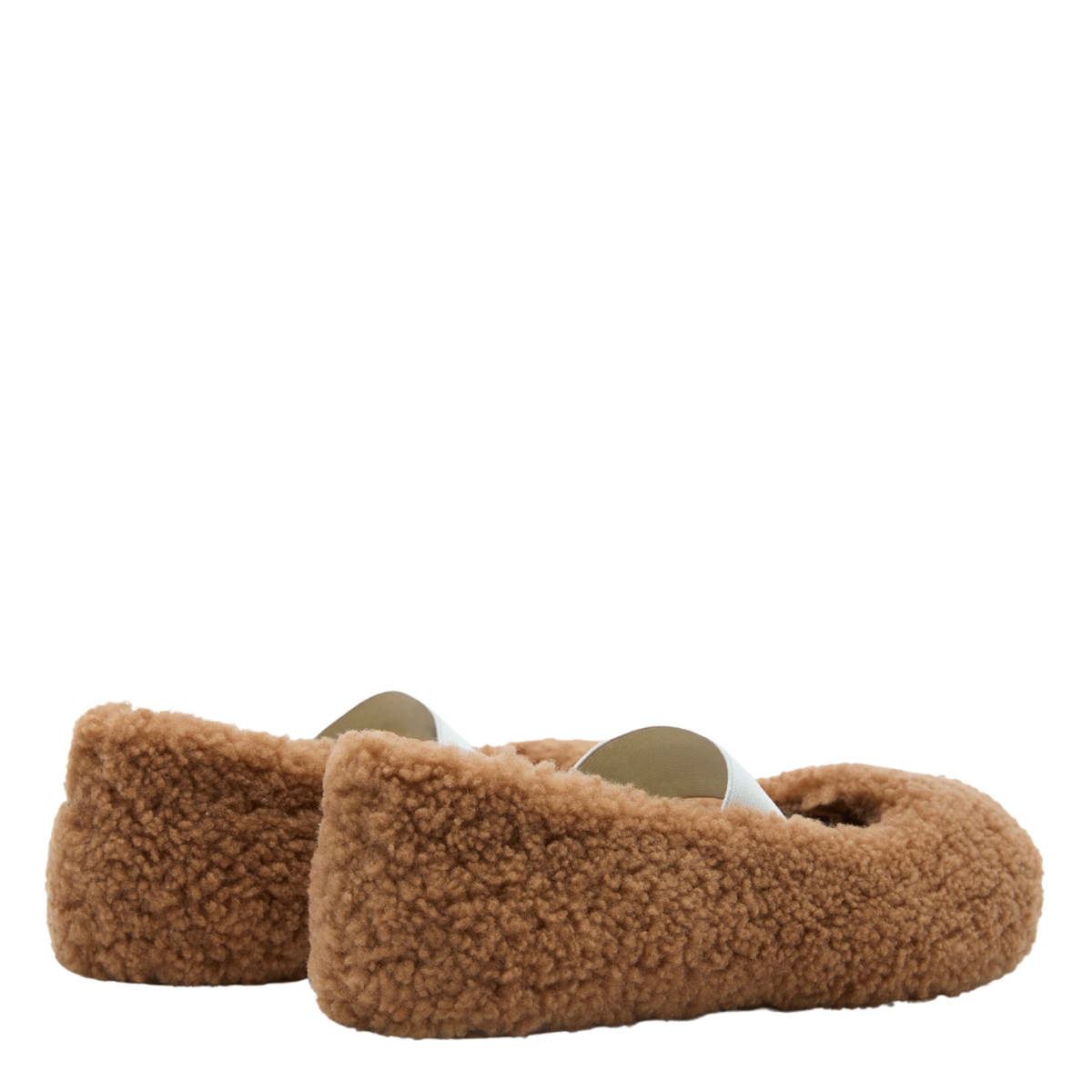Womens Moon Boot Cognac Shearling Ballerina Shoes