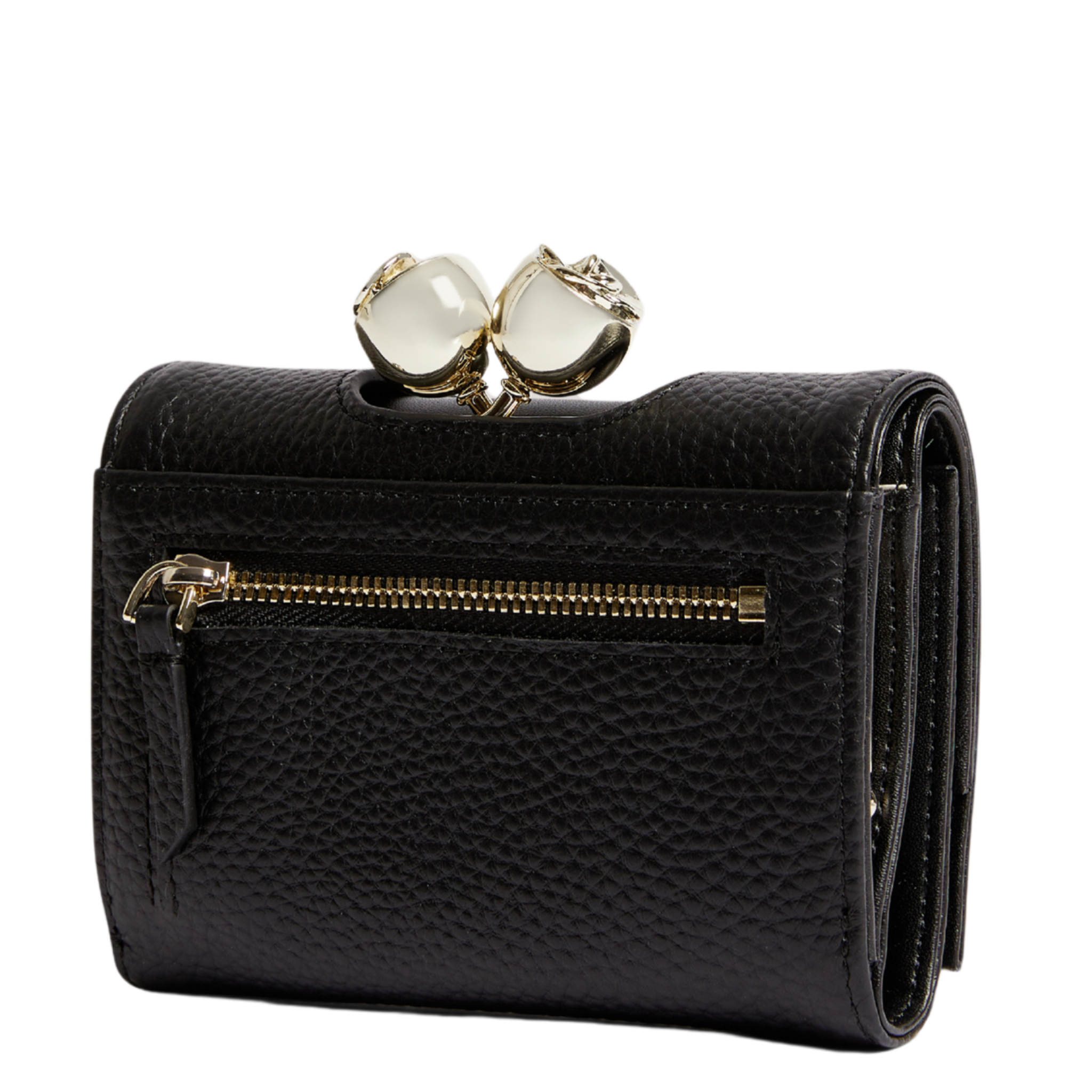 Womens Ted Baker Black Roosa Rose Detail Small Bobble Purse