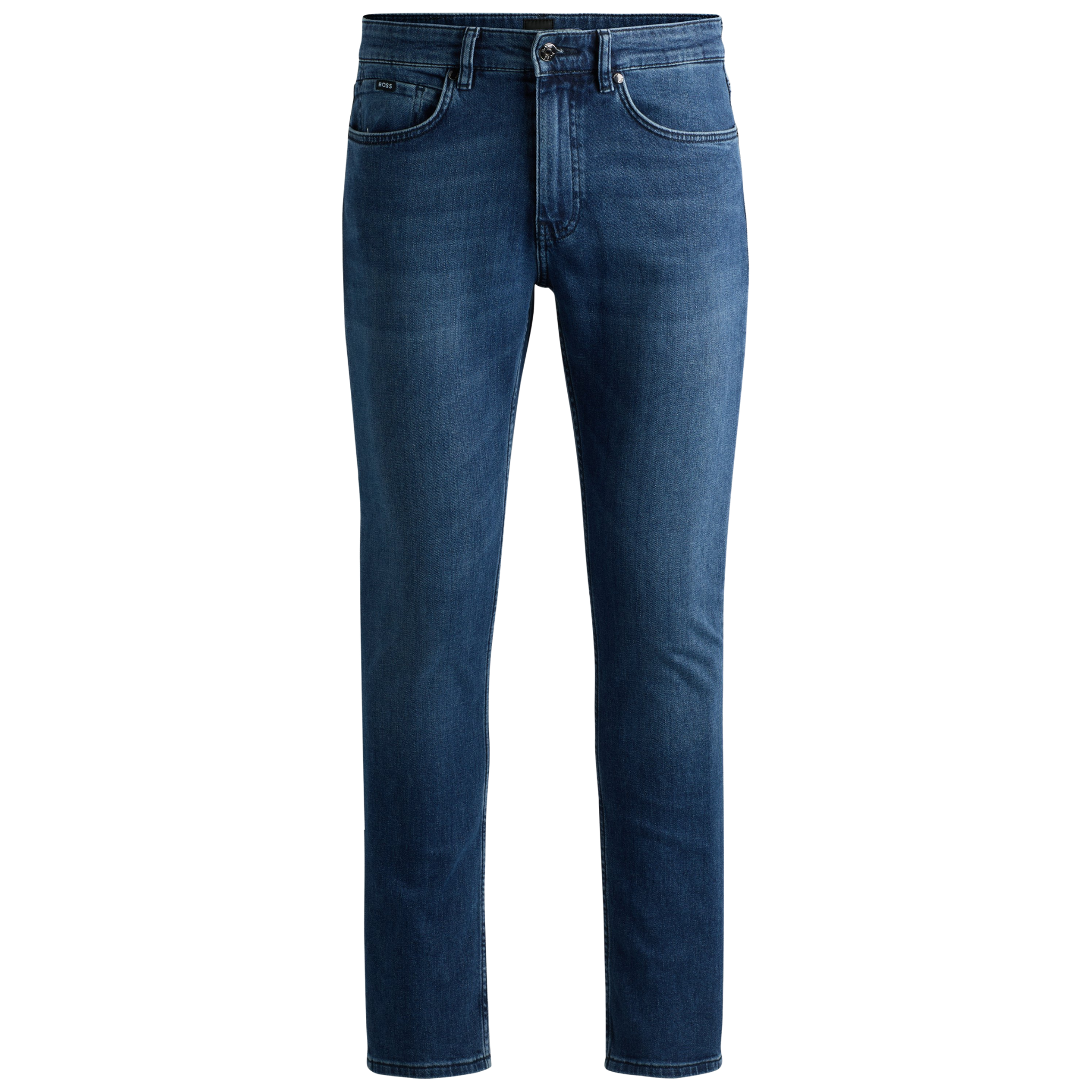 Mens BOSS Mid Blue Wash H-Delaware Slim Fit Jeans
