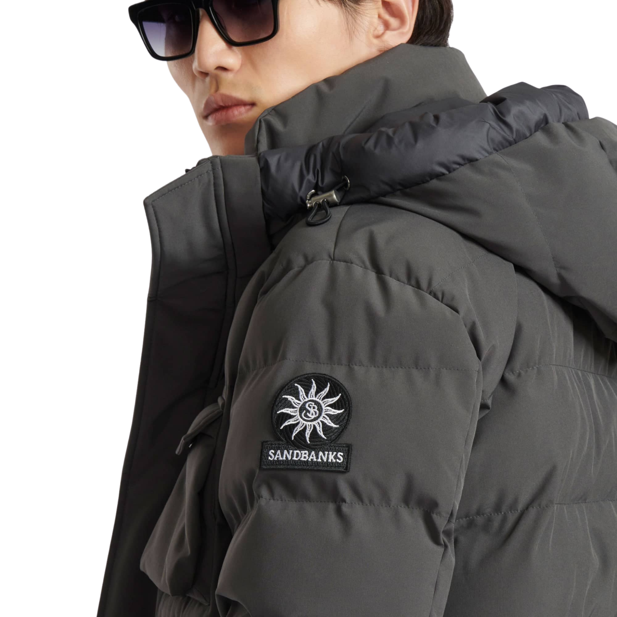 Mens Sandbanks Charcoal Branksome Padded Coat