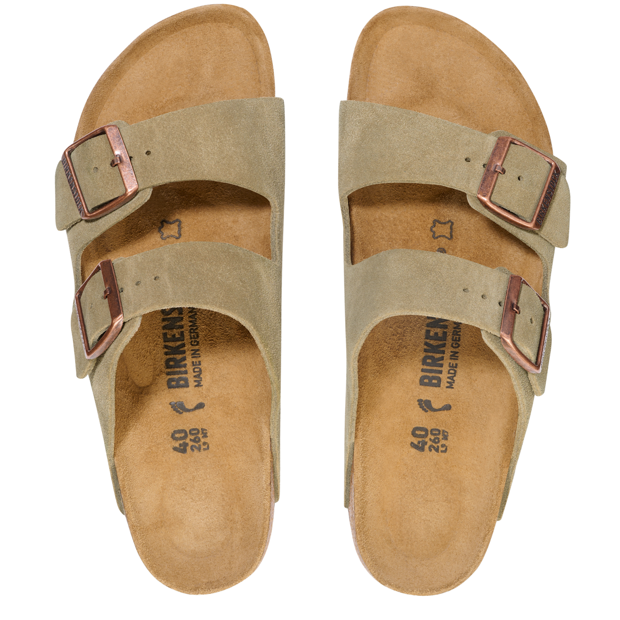 Womens Birkenstock Taupe Arizona Suede Sandals