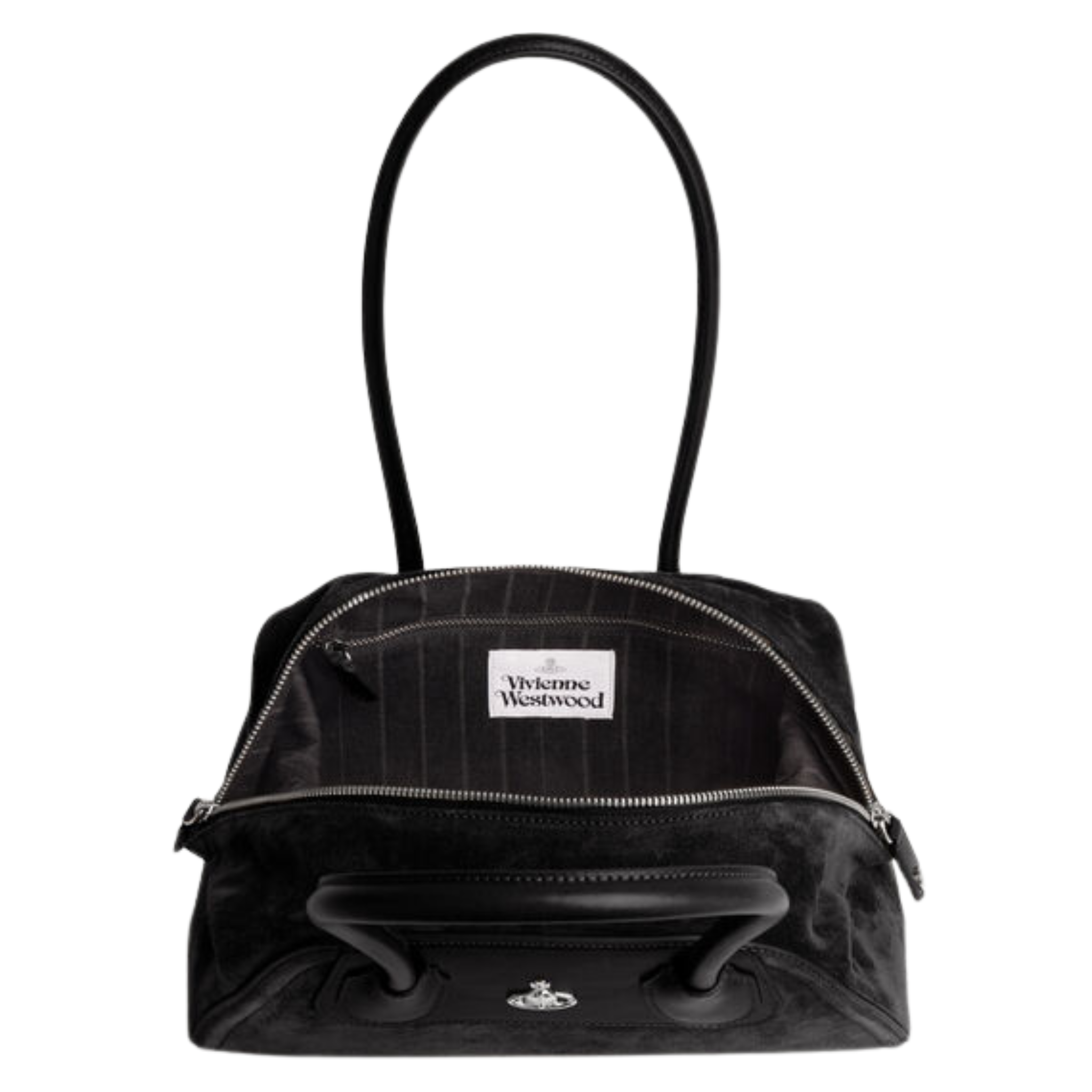 Womens Vivienne Westwood Black Shirley Suede Small Shoulder Bag