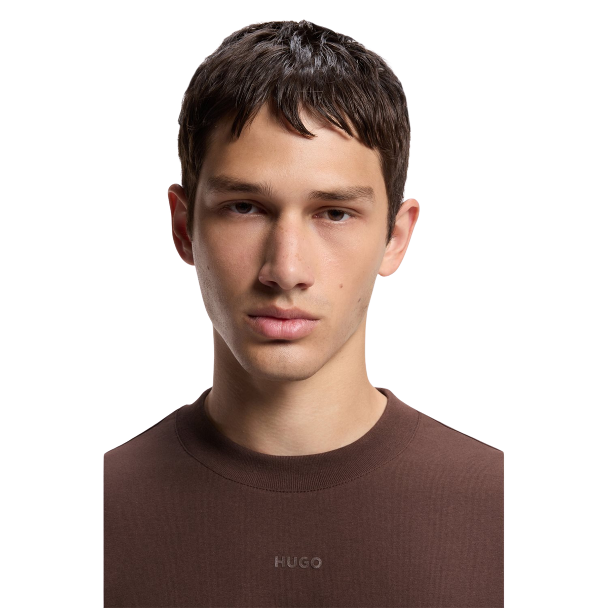 Mens HUGO Brown Overflow Dapolino S/s T Shirt