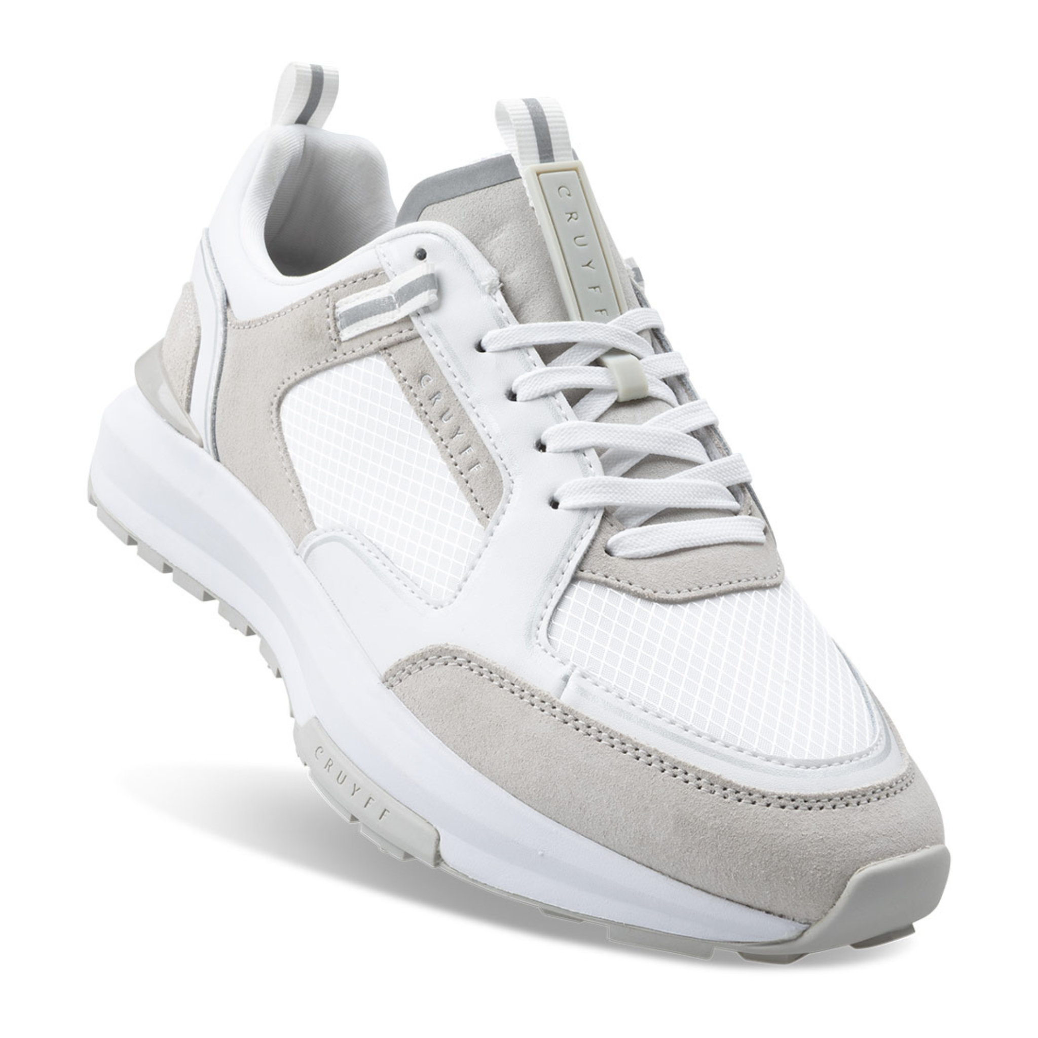 Mens Cruyff White/Grey Rayado Trainers