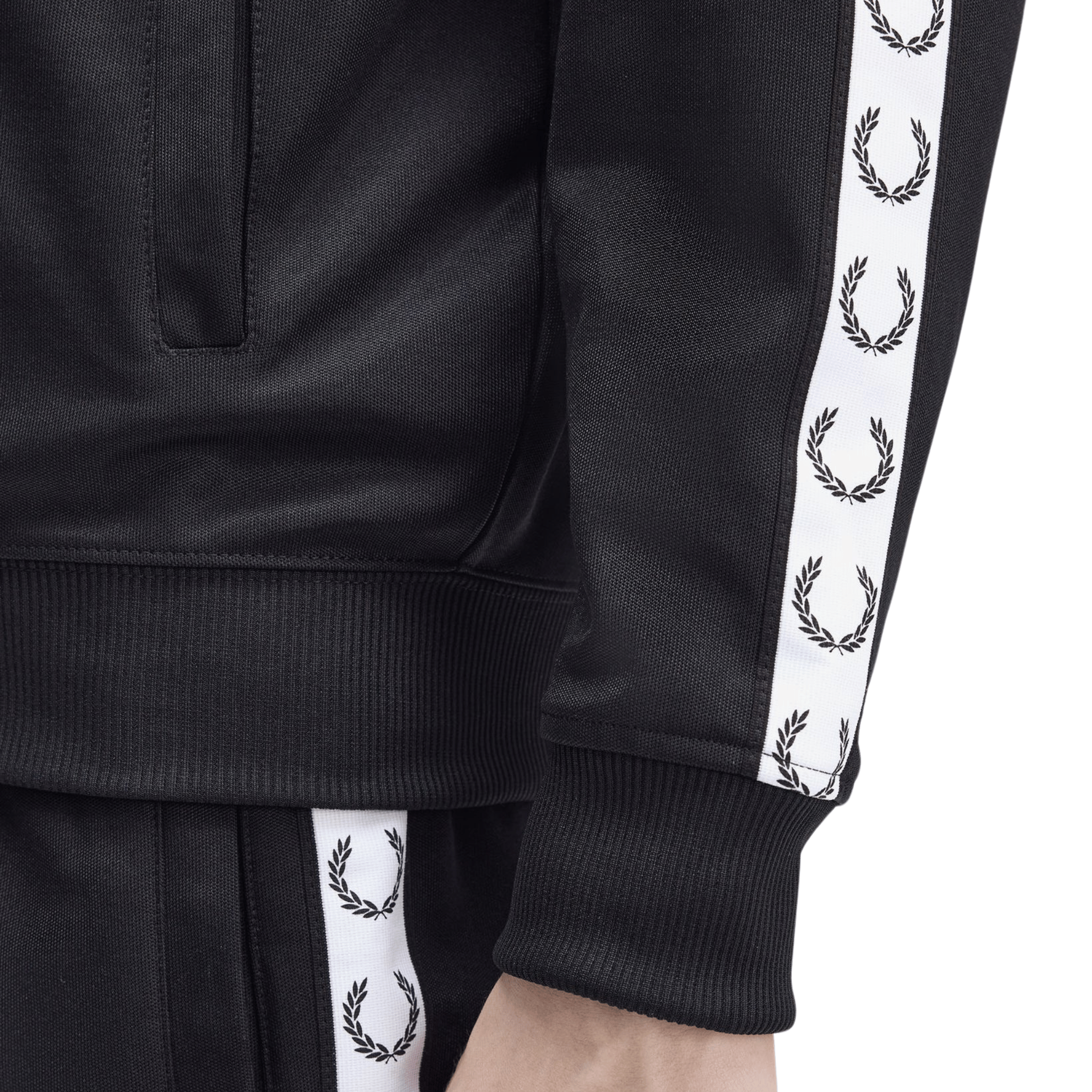 Mens Fred Perry Black Taped Track Top