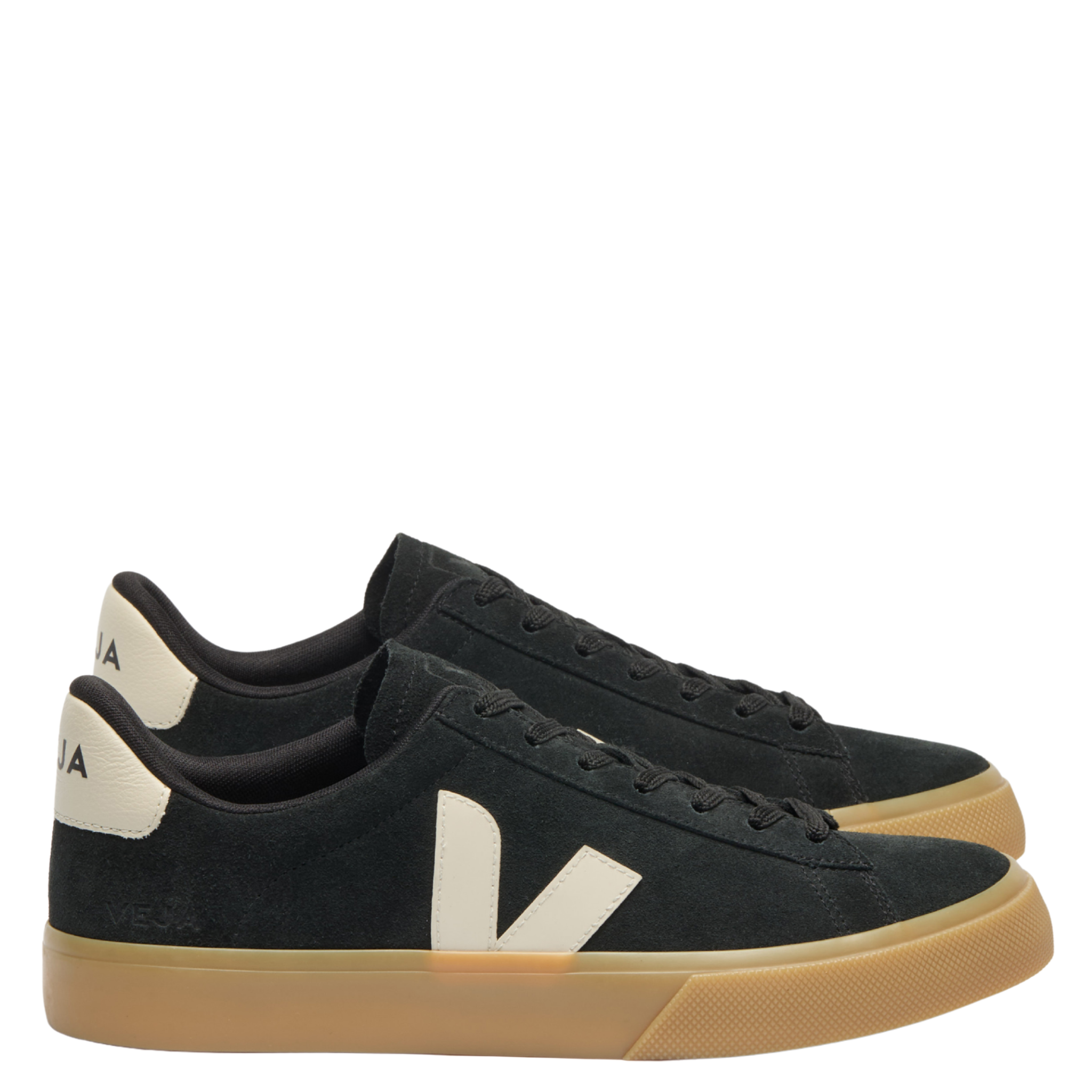 Mens VEJA Black Pierre Natural Campo Suede Trainers
