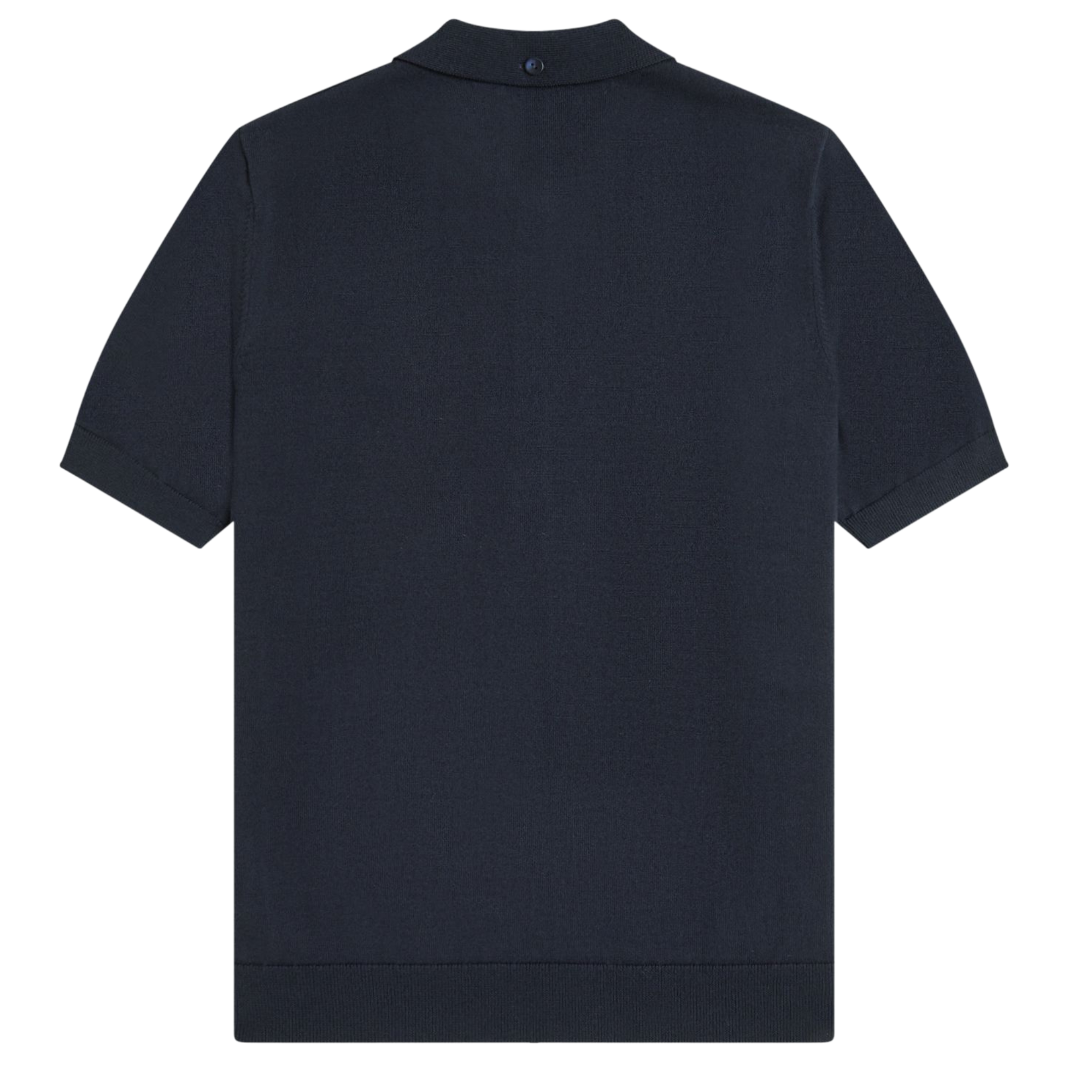 Mens Fred Perry Navy Cable Knitted S/s Polo Shirt