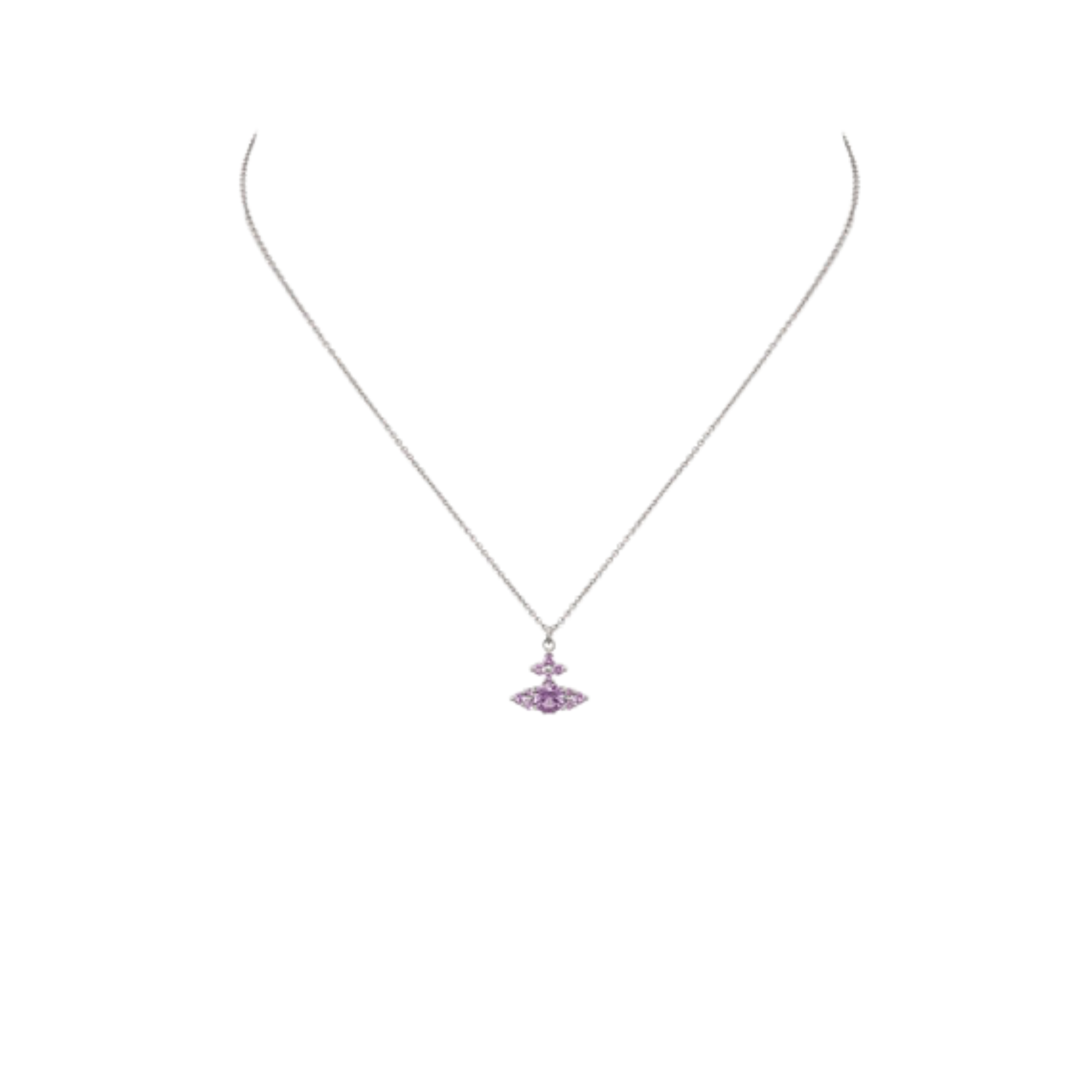 Vivienne Westwood Platinum/Lavender Feodorita Pendant Necklace