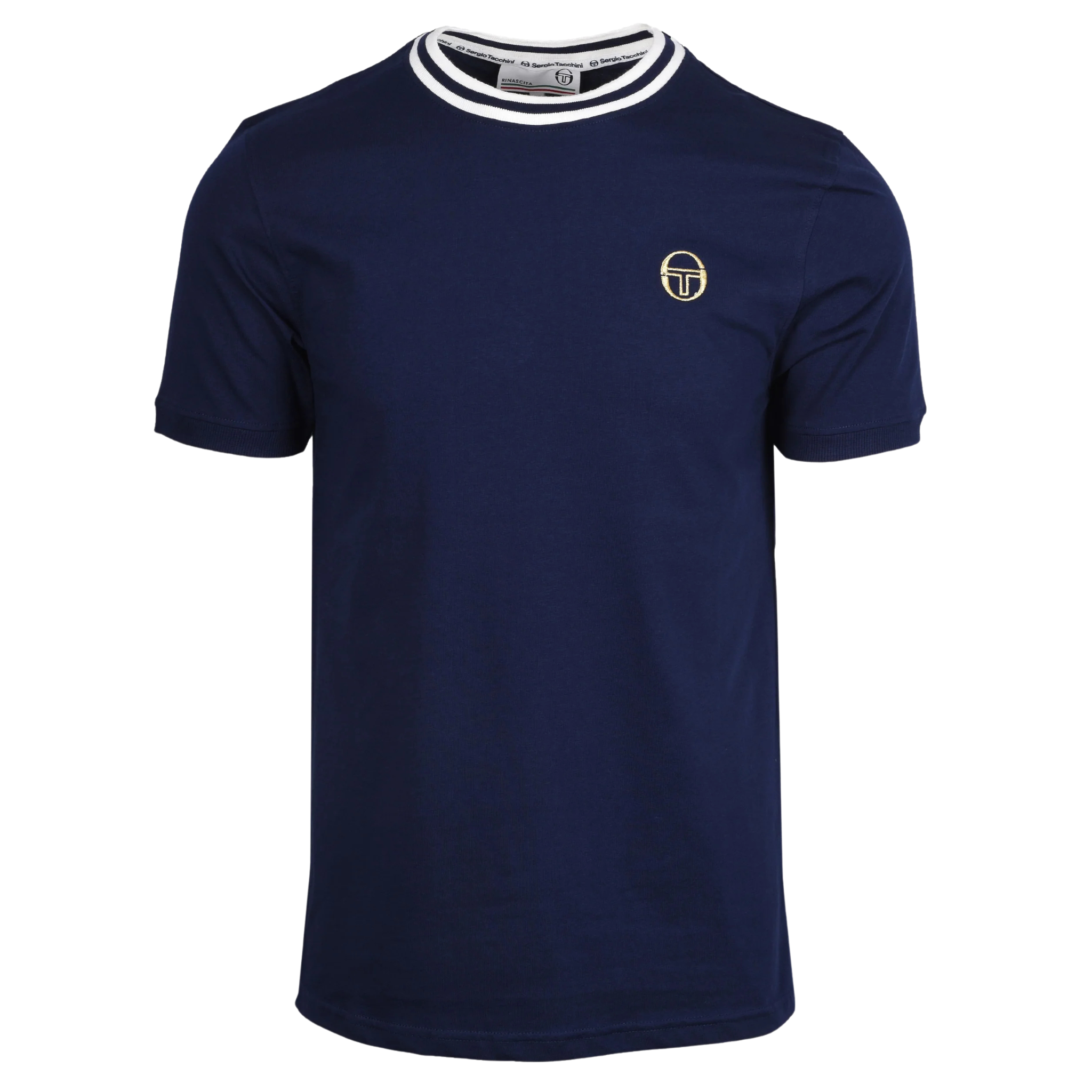 Mens Sergio Tacchini Maritime Blue/Gardenia Rainer S/s T Shirt