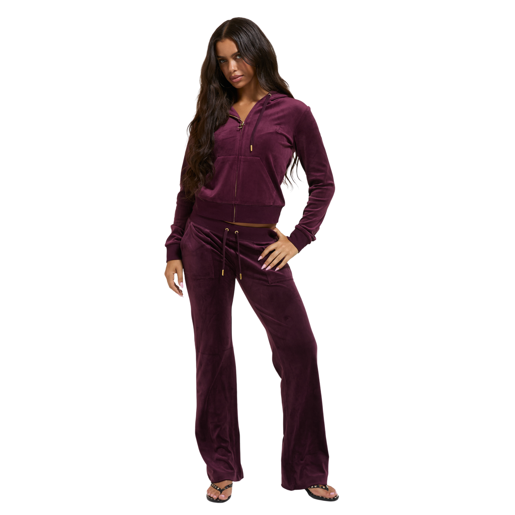 Womens Juicy Couture Winetasting Layla Gold Low Rise Pants