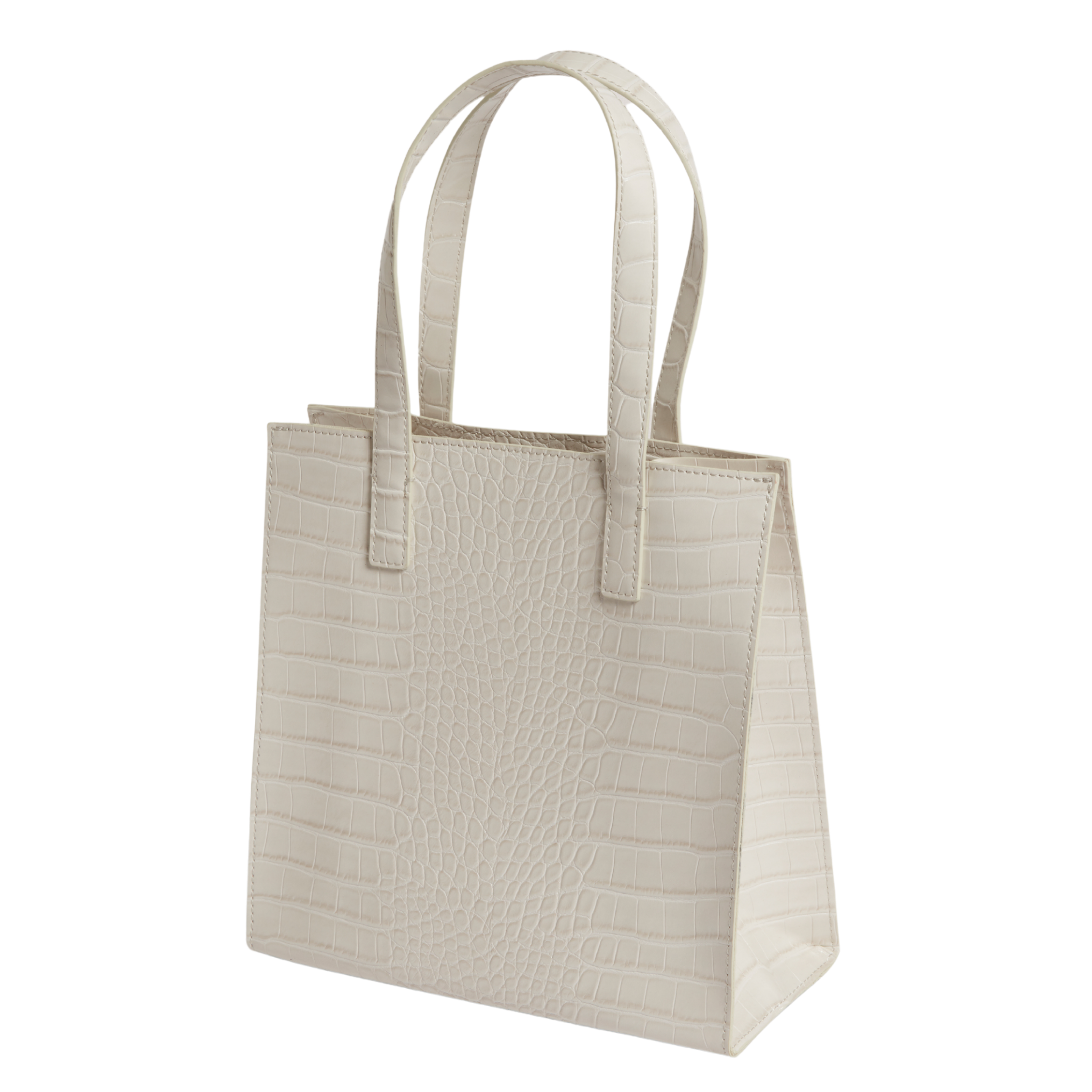 Womens Ted Baker Ivory Wenonaa Croc Effect Small Icon Bag