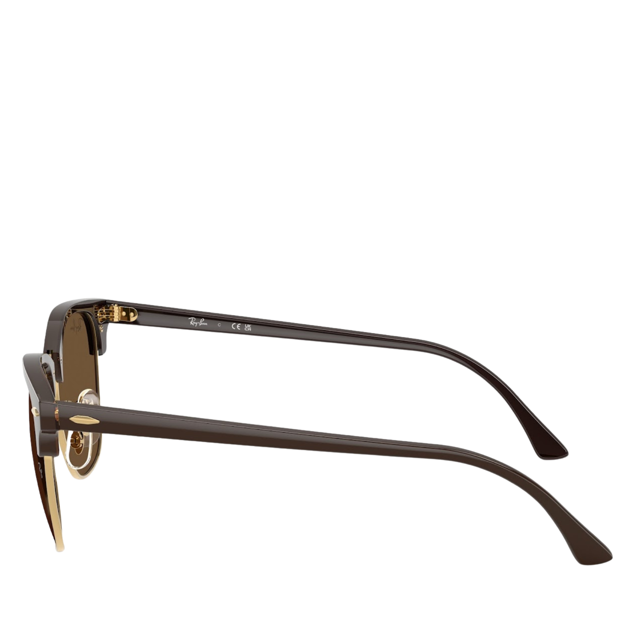 Unisex Ray-Ban 687853 Brown on Gold RB3016 Clubmaster Sunglasses