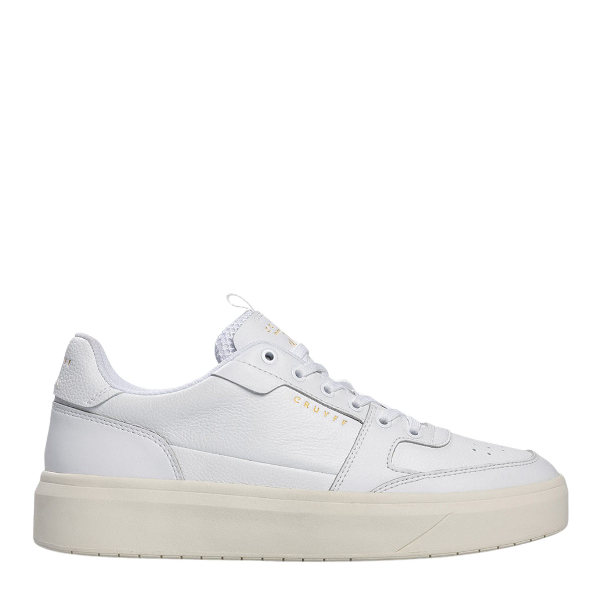 Mens Cruyff White Endorsed Tennis Leather Trainers