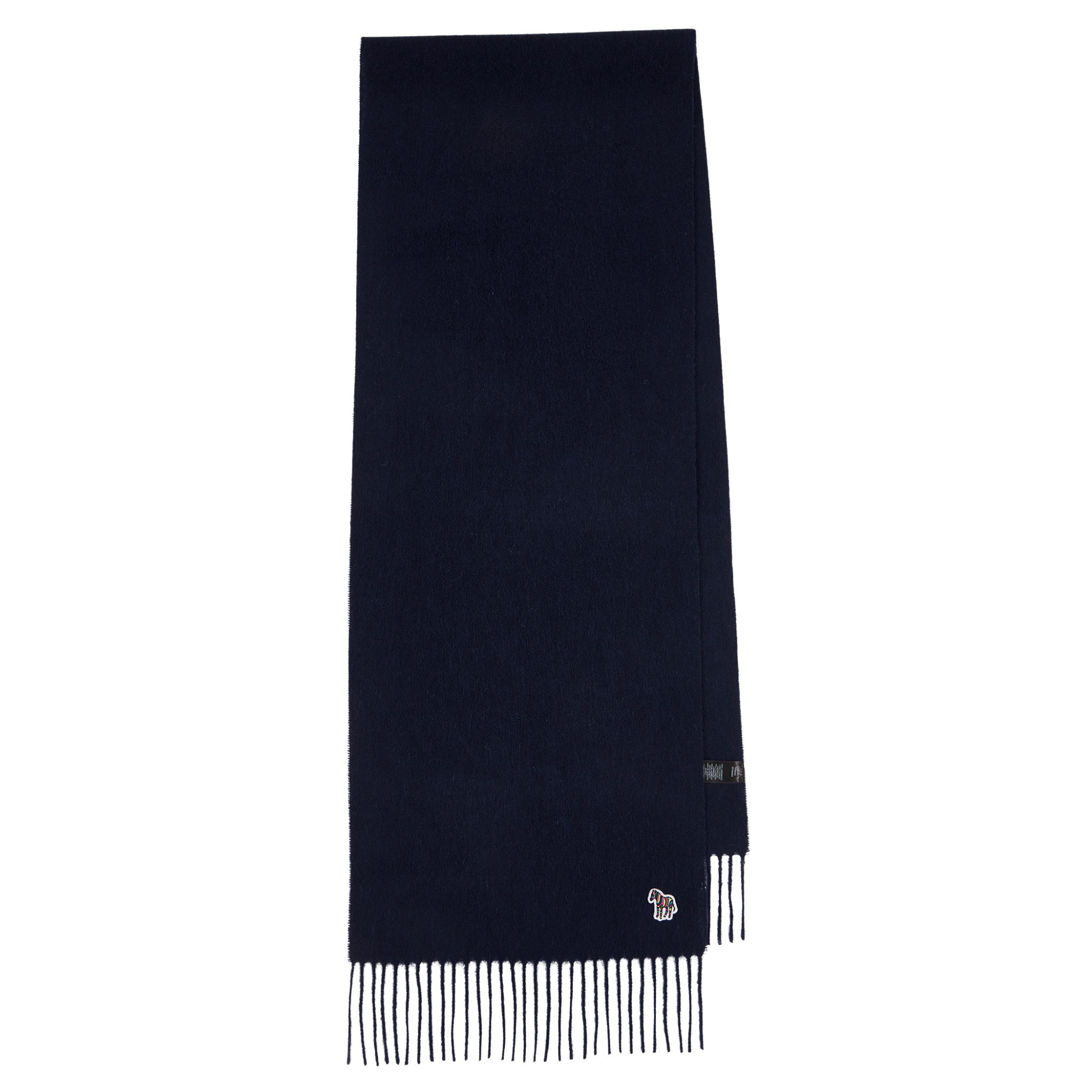 Mens Paul Smith Navy Zebra Badge Lambswool Scarf