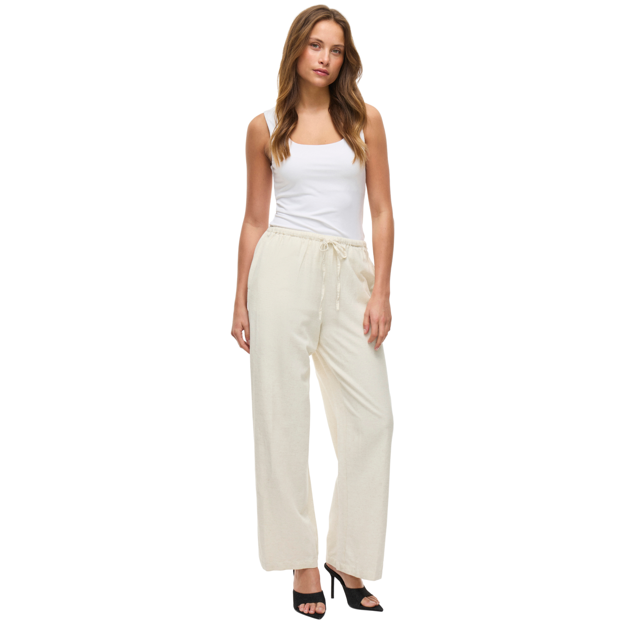 Womens Vila Super Light Natural Viprisilla Pants