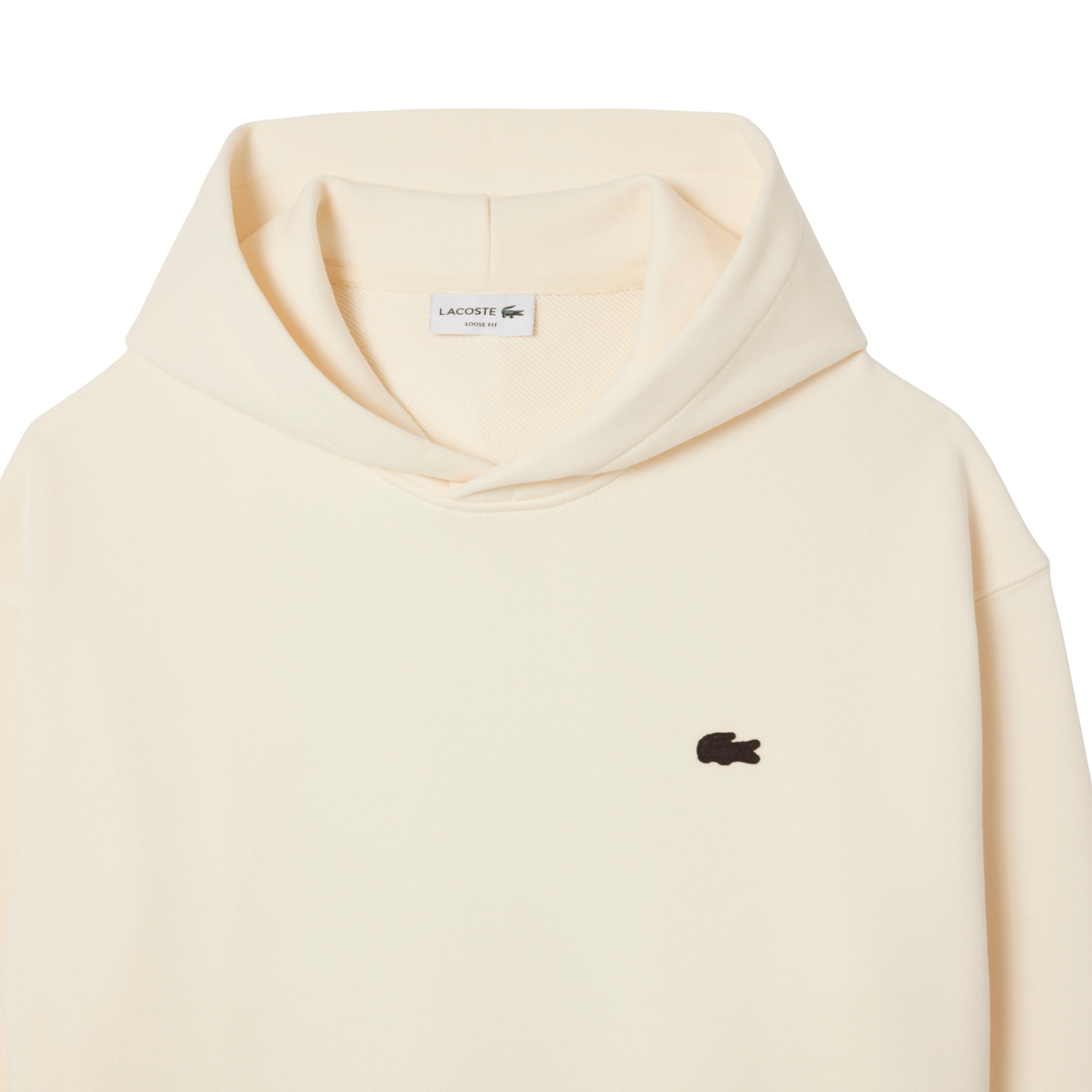 Mens Lacoste Lemon Beige Loose Fit Back Print Hoodie