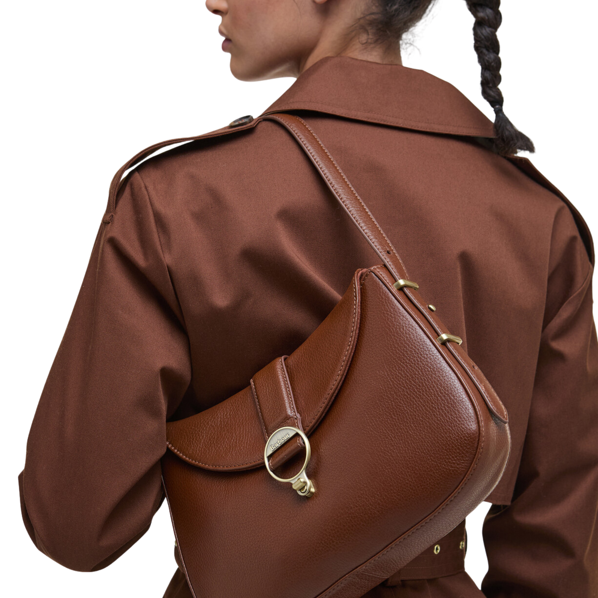 Womens Barbour Brown Alder Leather Sling Bag