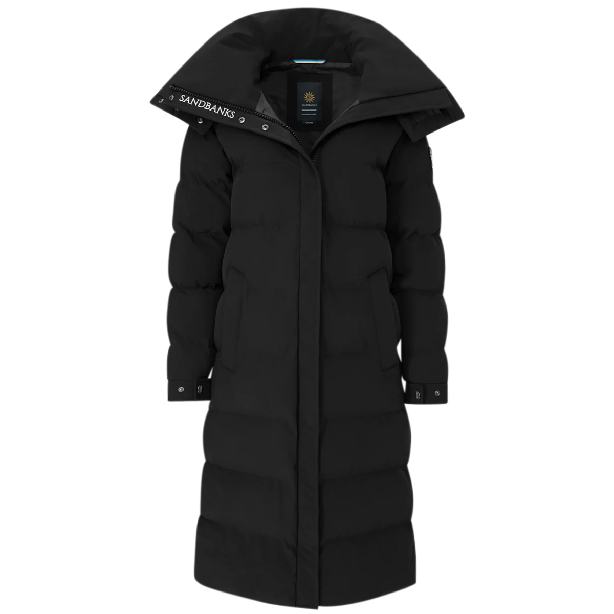 Womens Sandbanks Black Haven Oversized Long Puffer Jacket