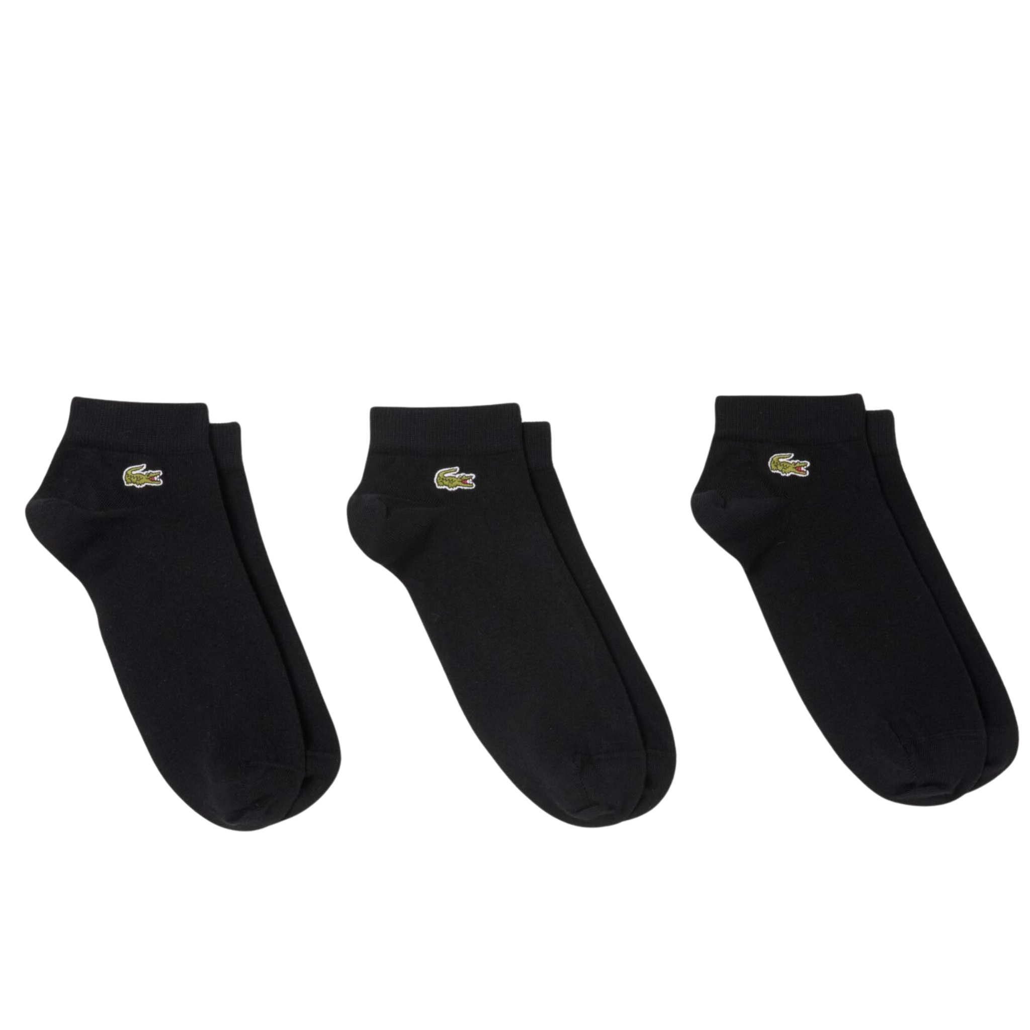 Mens Lacoste Black 3 Pack Trainer Socks
