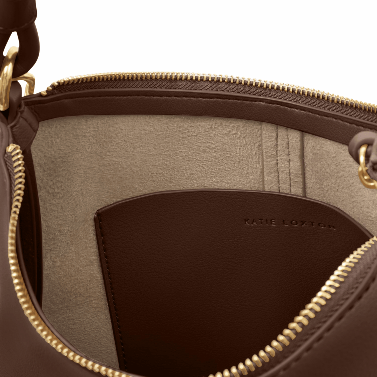 Womens Katie Loxton Dark Chocolate Hallie Satchel Bag
