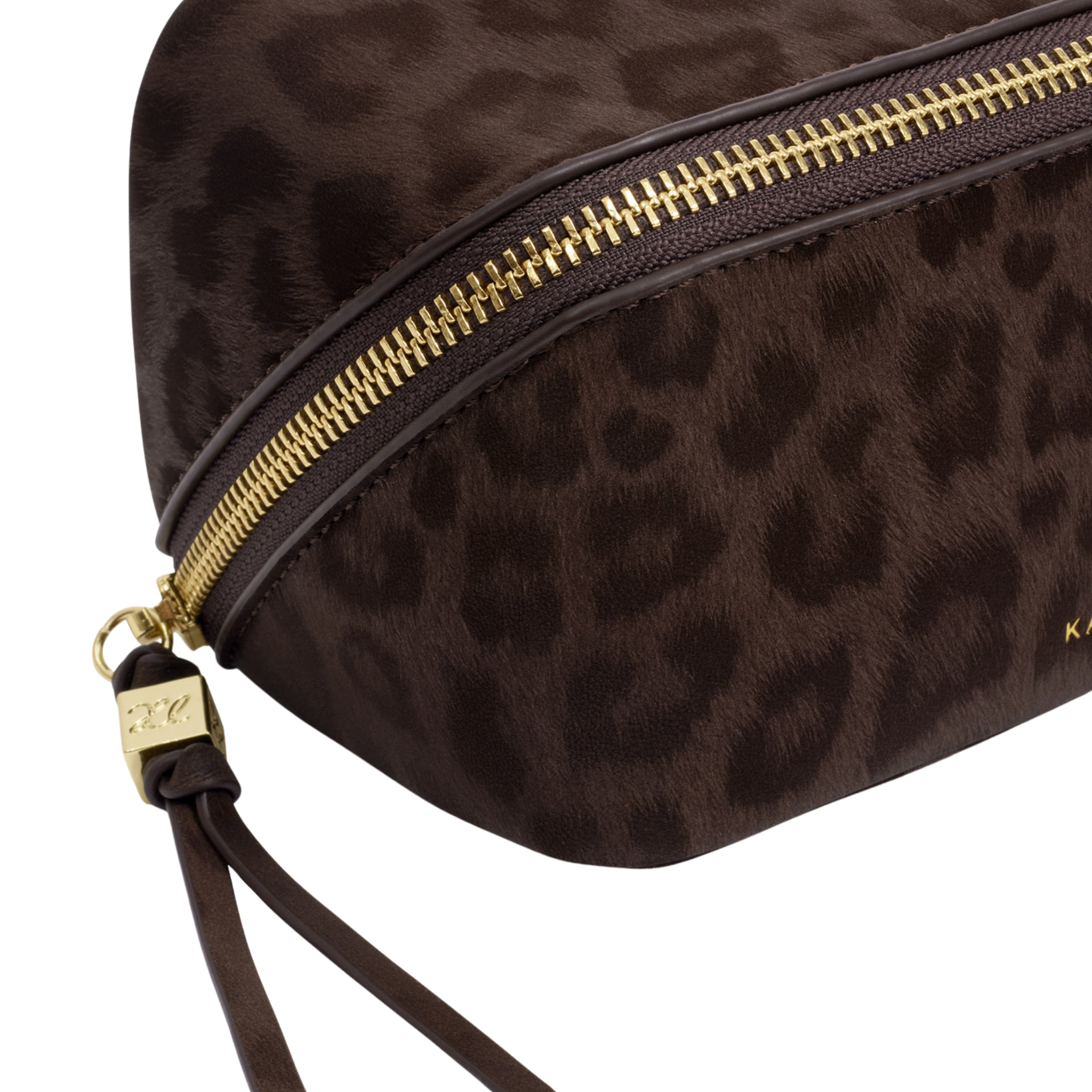 Womens Katie Loxton Chocolate Leopard Mirror Make-Up Bag