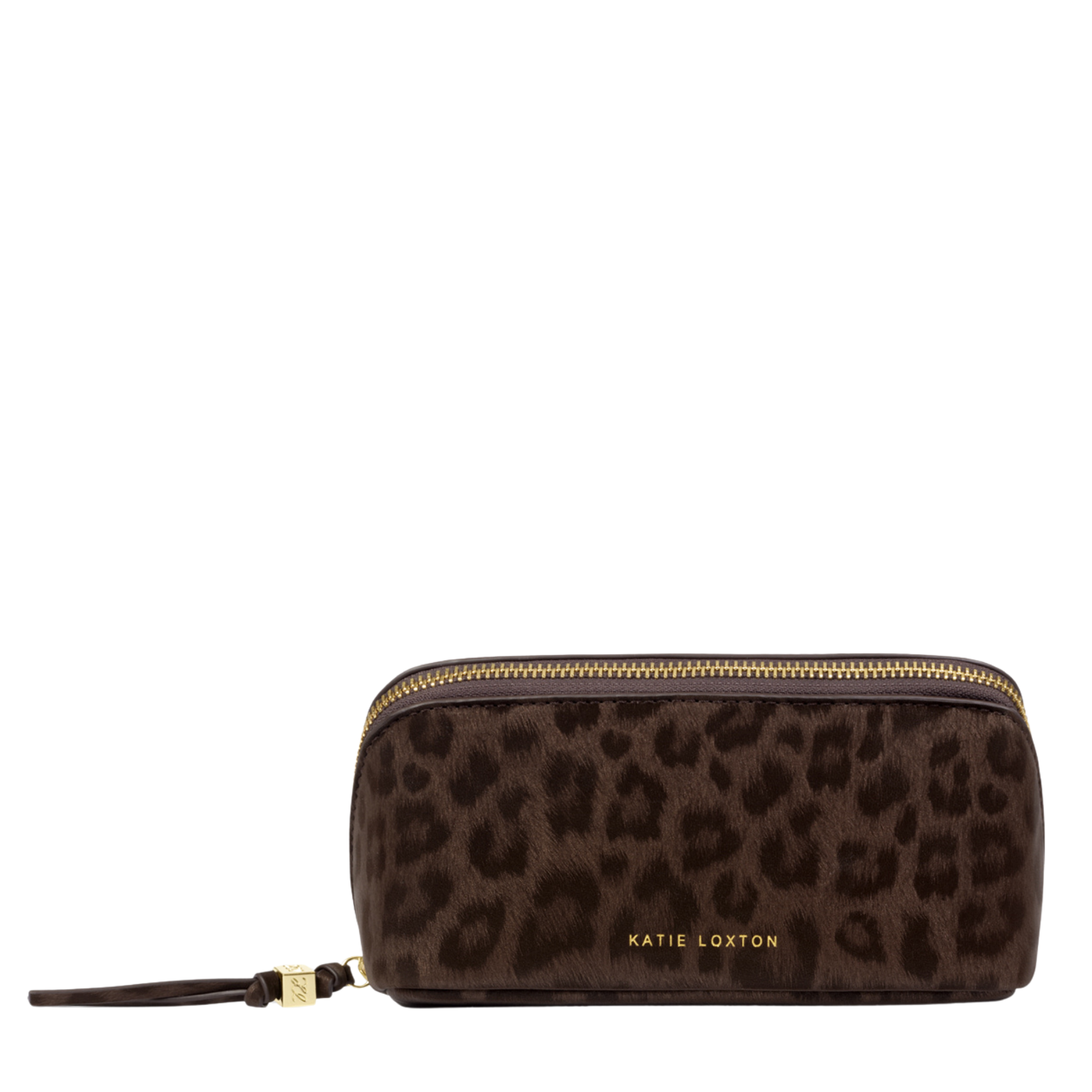 Womens Katie Loxton Chocolate Leopard Mirror Make-Up Bag