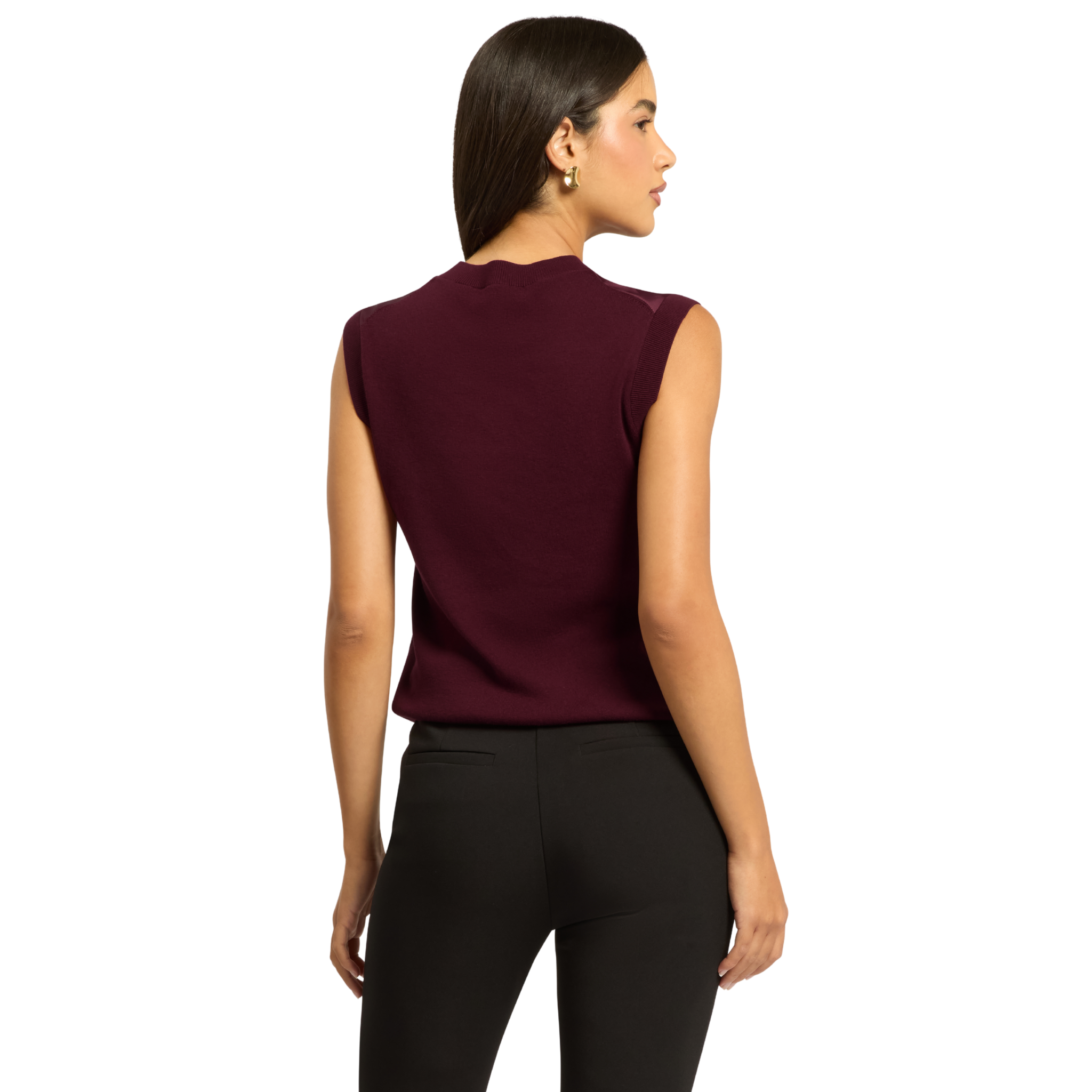 Womens Ted Baker Maroon Naleia Floral Printed Woven Front Tank