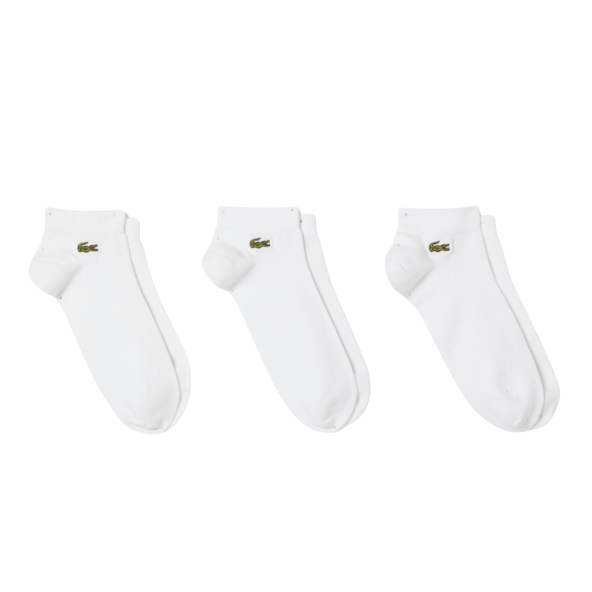 Mens Lacoste White 3 Pack Trainer Socks