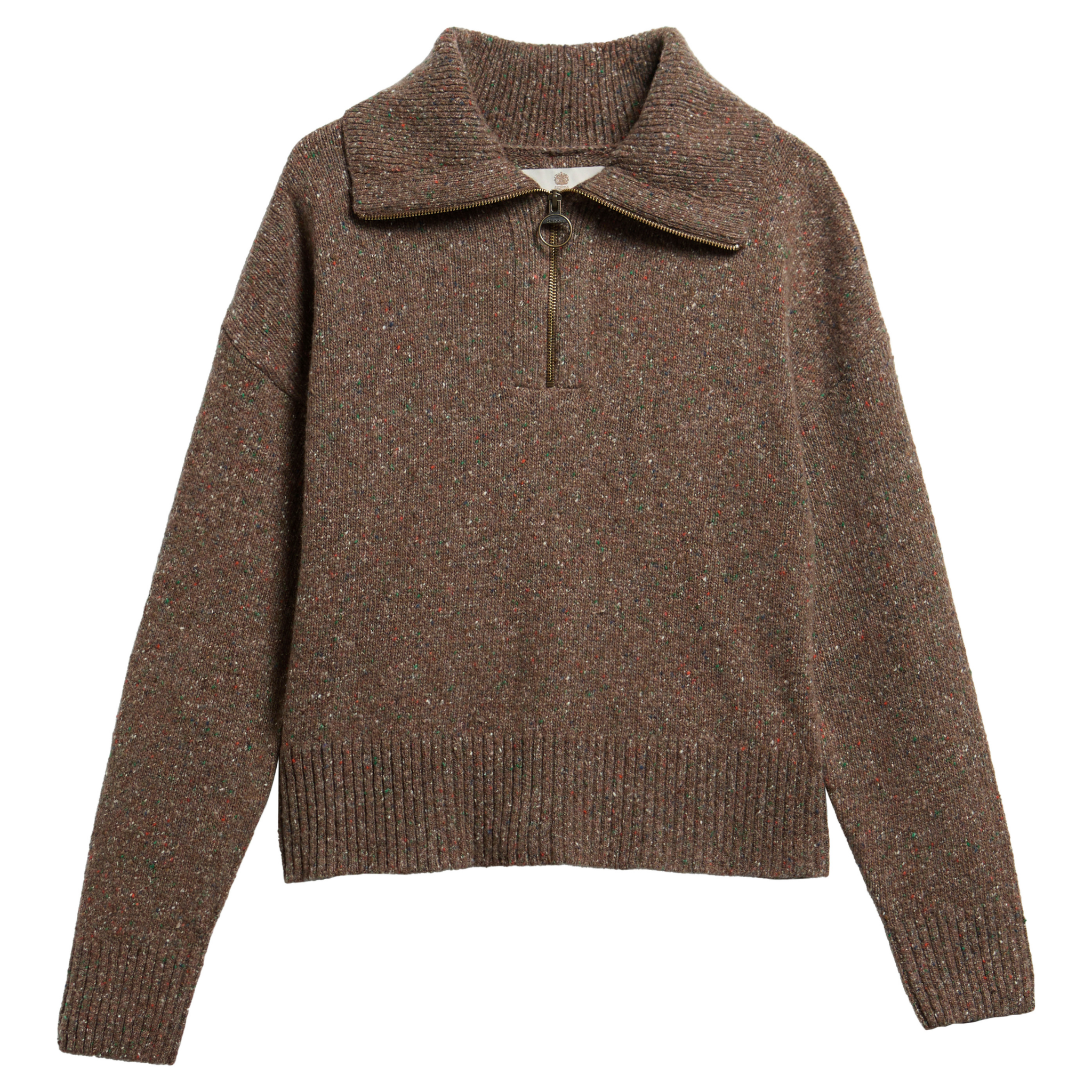 Womens Barbour Deep Camel Lavensdale Half Zip Knit