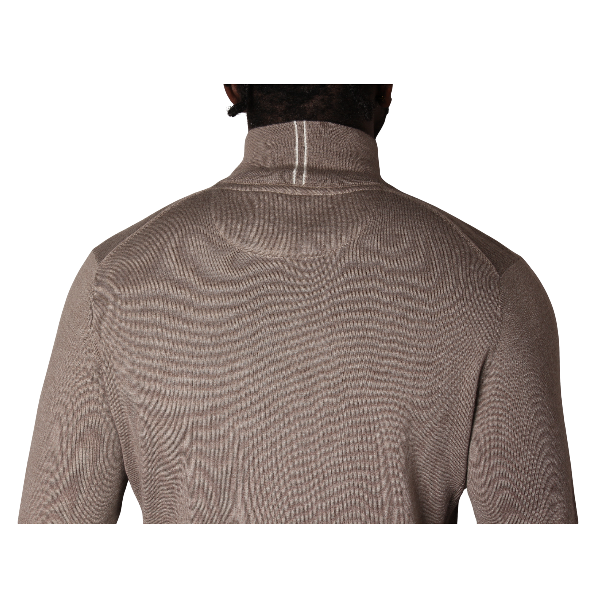 Mens Mercery Oatmeal Archway Merino Half Zip Knit