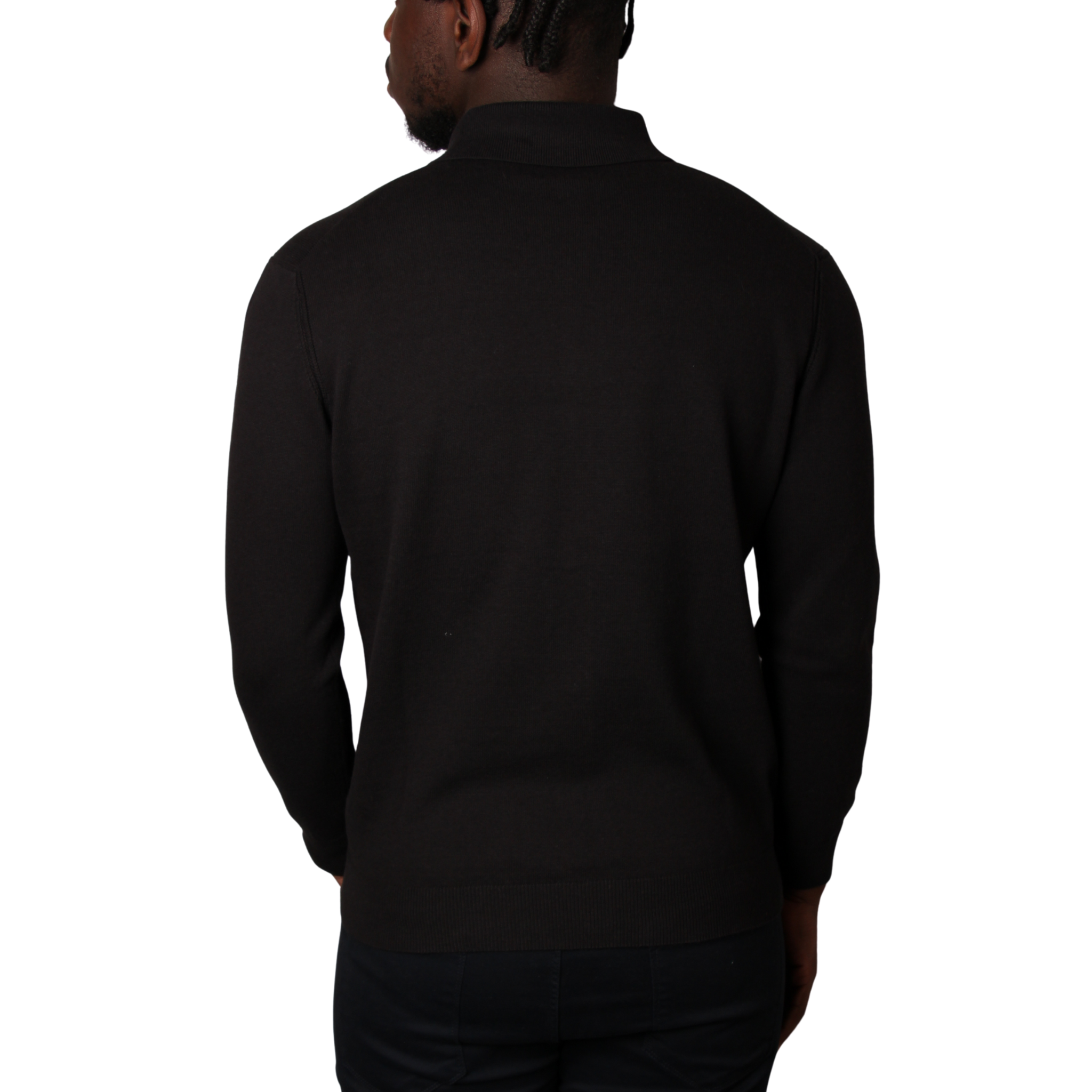 Mens SEINSE Black Knitted Cardigan Overshirt