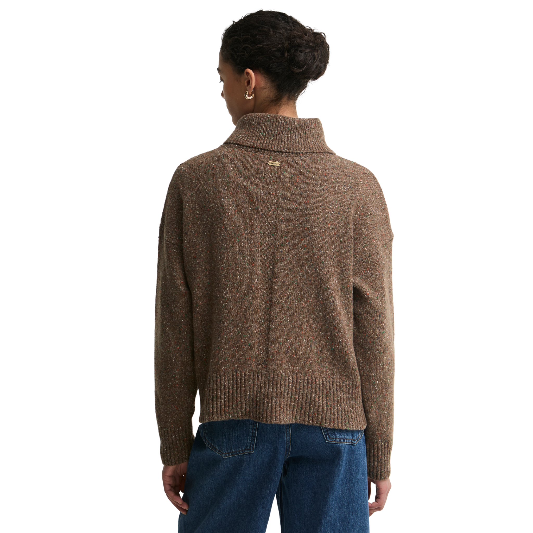 Womens Barbour Deep Camel Lavensdale Half Zip Knit