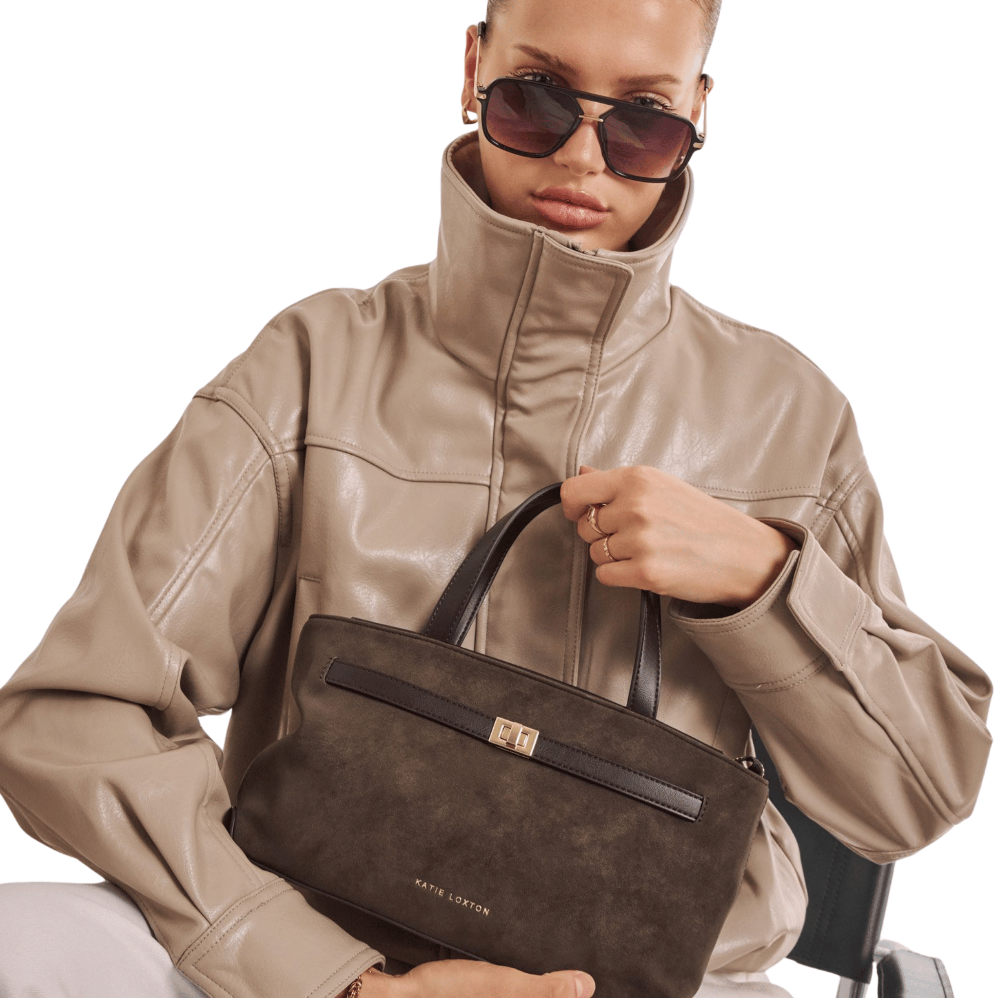 Womens Katie Loxton Bitter Chocolate Orin Top Handle Crossbody