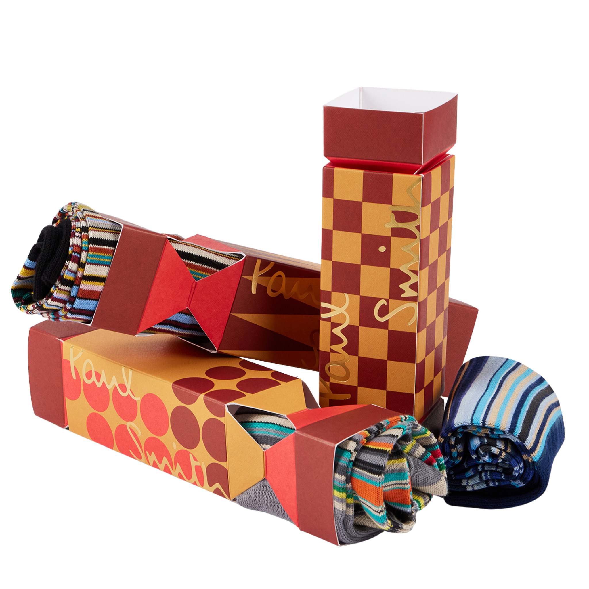 Mens Paul Smith Multi Stripe 3 Pack Sock Cracker Gift Set