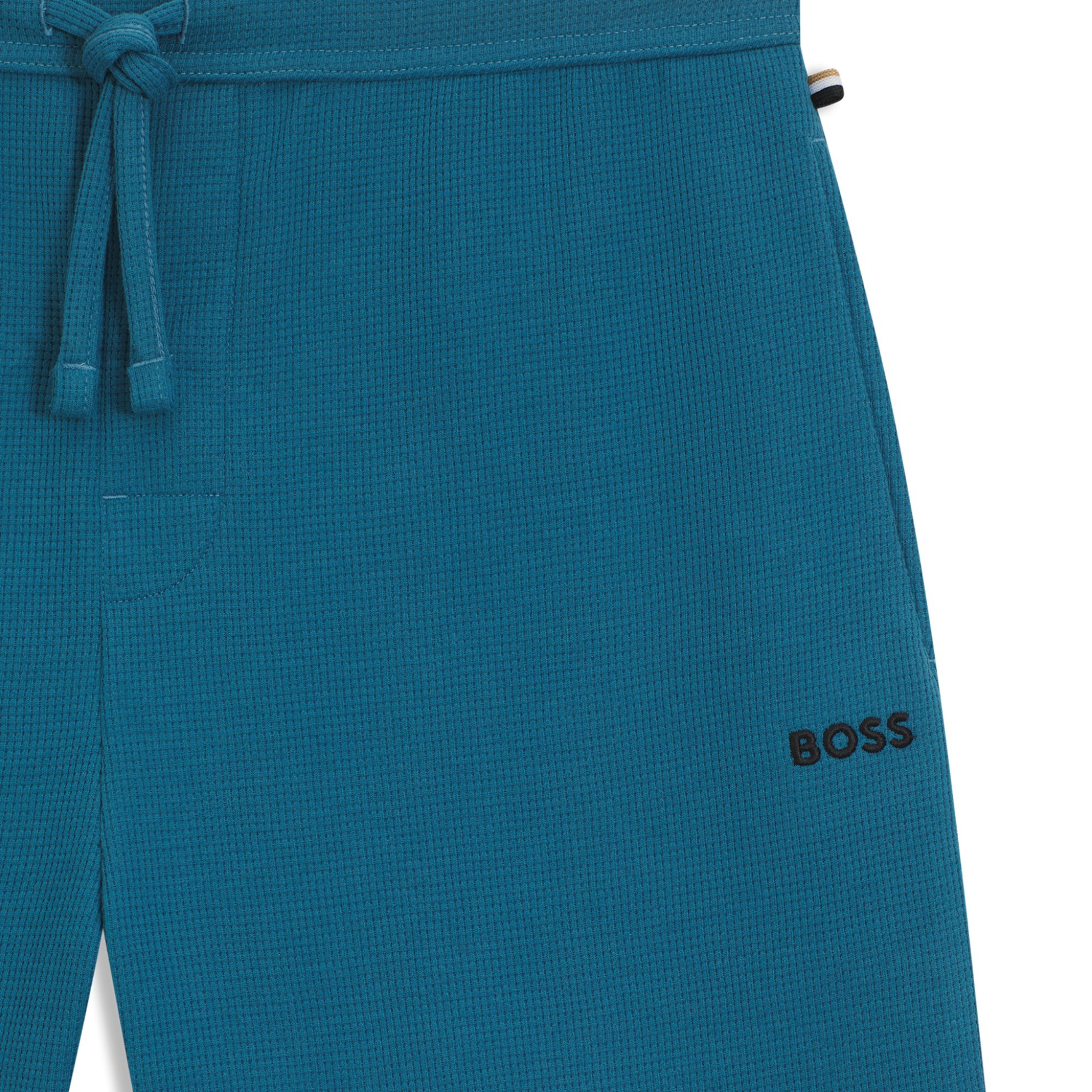 Mens BOSS Blue Waffle Lounge Shorts